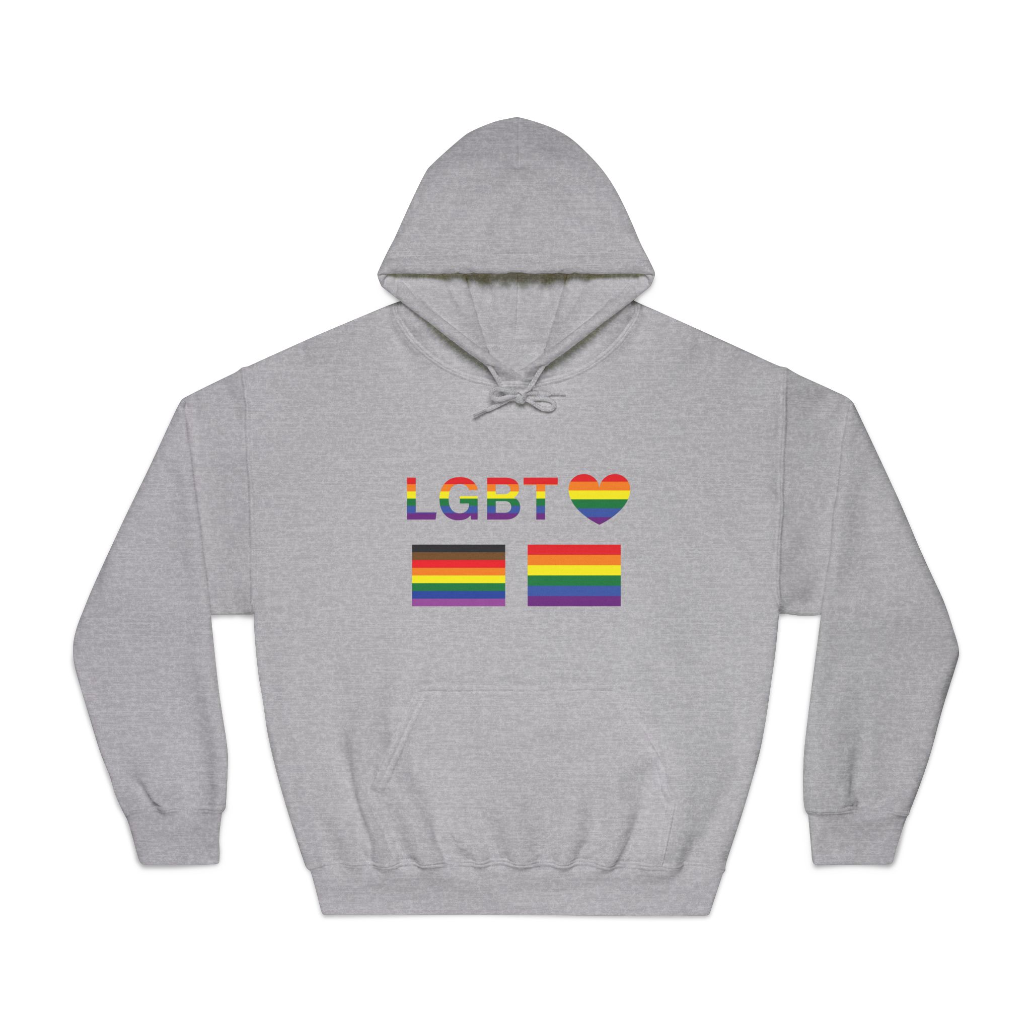 Lgbt Word Text Letter With Heart Rainbow Color Flag Isolated White Background Vector Illustrati Unisex Dryblend Hooded Sweatshirt - Image 13