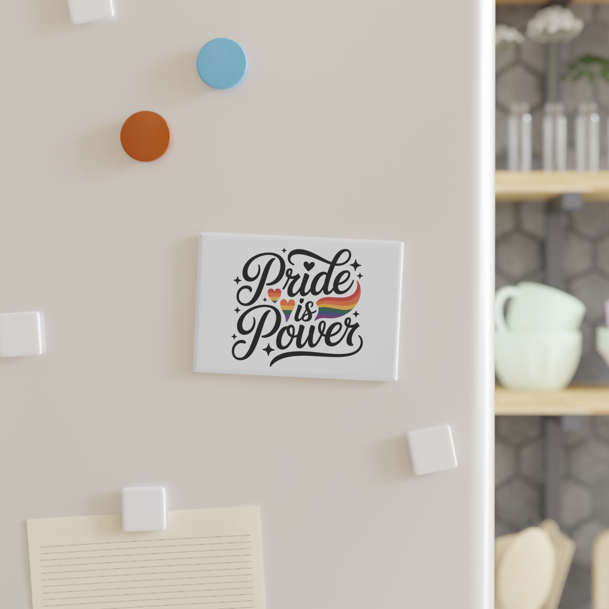 Pride Is Power T Shirt Design Isolated White Background 2 Button Magnet Rectangle 1 And 10 Pcs - Image 7