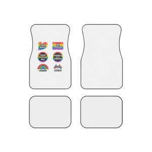 Set Rainbow Pride Labels Car Mats Set Of 4