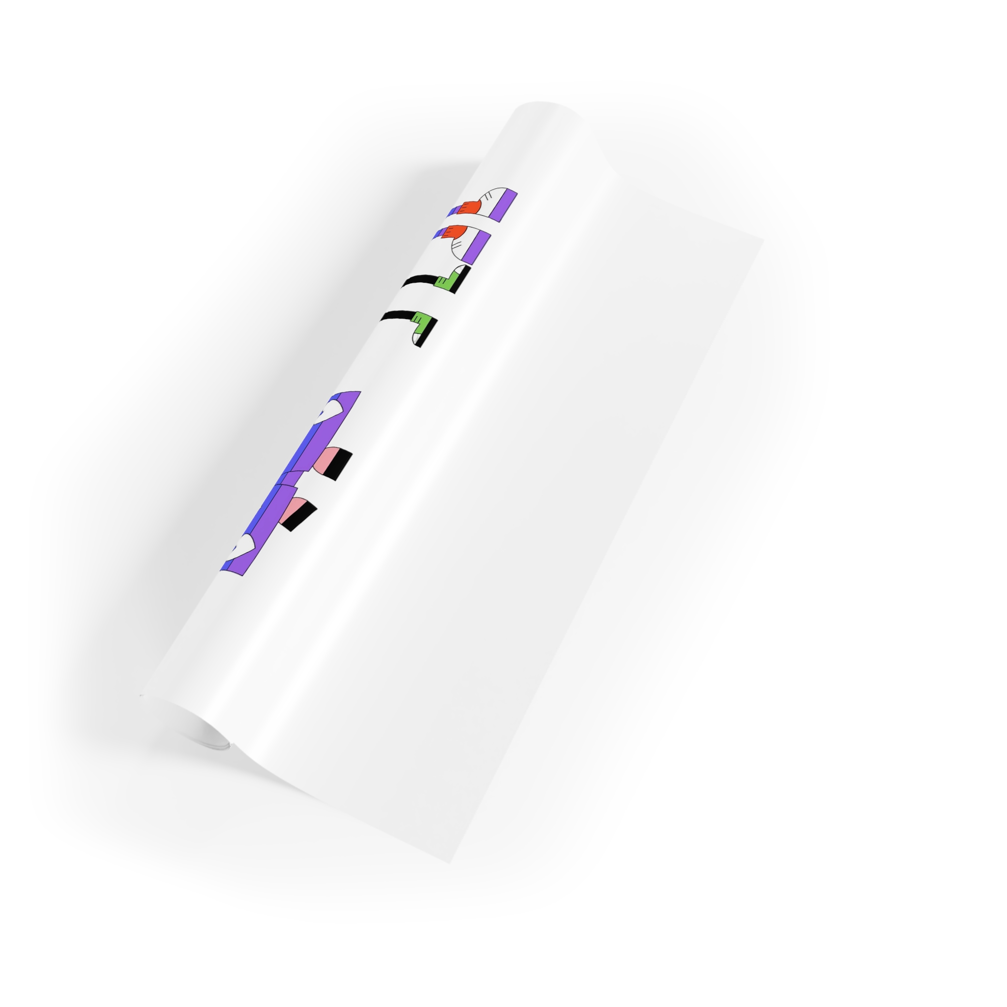 Acid Lgbti Pride Stickers Collection Gift Wrapping Paper Rolls 1pc - Image 3