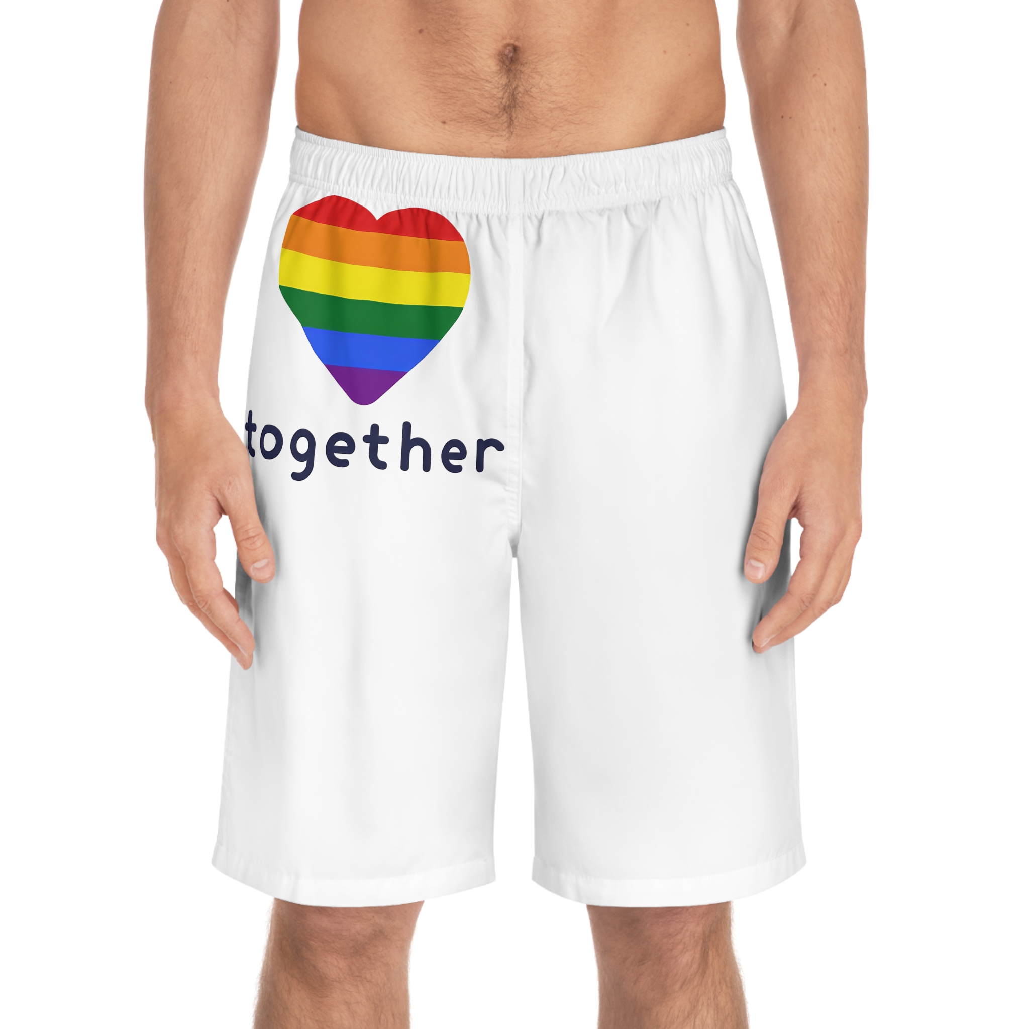 Lgbt Flag With Textlgbt Flag With Text Mens Board Shorts Aop - Image 3