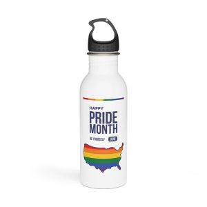 Lgbt Pride Month June 2026 Lesbian Gay Bisexual Transgender Lgbtq Flag Rainbow Love Vector (2) Stainless Steel Water Bottle
