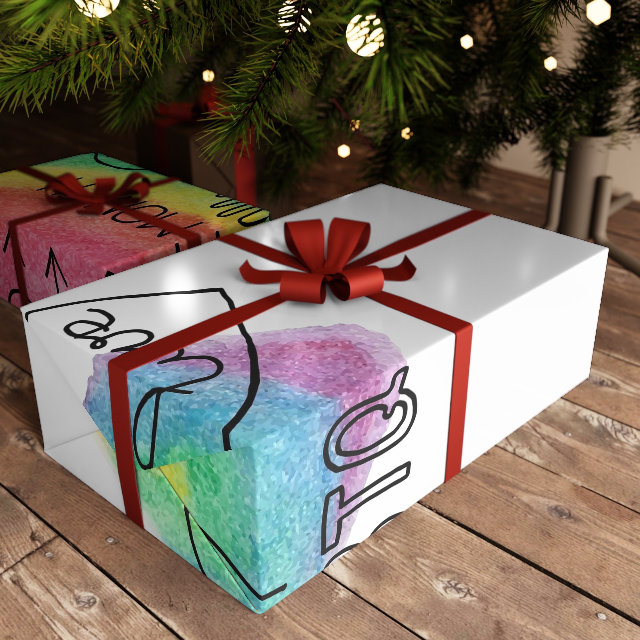 Lgbtq Hand Drawn Symbols Rainbow Coloured Heart Background Gift Wrapping Paper Sheets 1pc - Image 3
