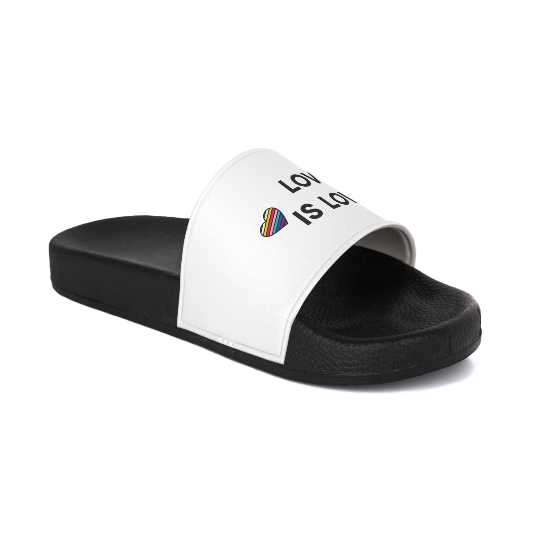 Love Is Love With Rainbow Hearts Mens Slide Sandals - Image 2