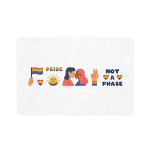 Vector Lgbt Trendy Clipart Set Colorful Cute Modern Collection Lgbtq Pride Elements Lesbian Girls Pet Food Mat 12x18