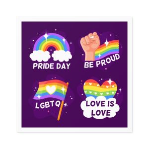 Pride Day Badges Collection Laminate Stickers Square