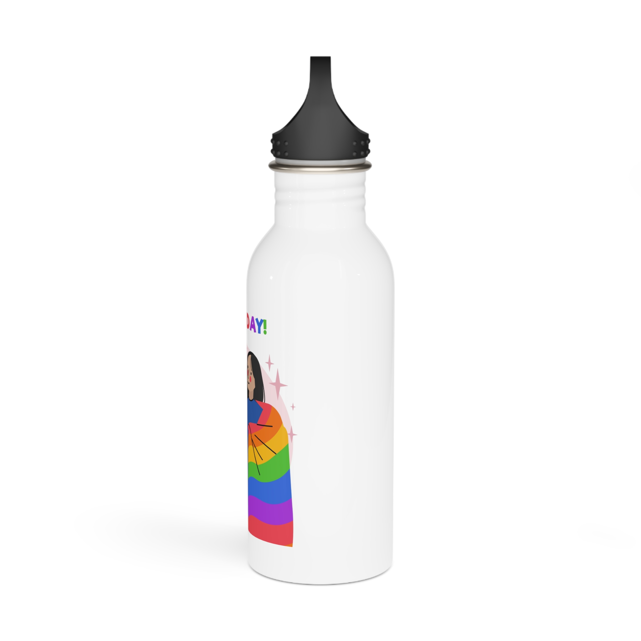 Hand Drawn Pride Day Illustration Stainless Steel Water Bottle - Image 4