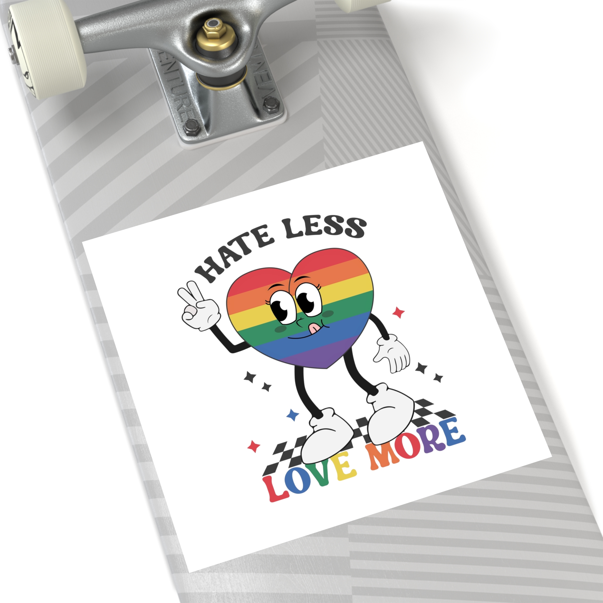 Heart With Words Hate Less Love More It Laminate Stickers Square - Image 60