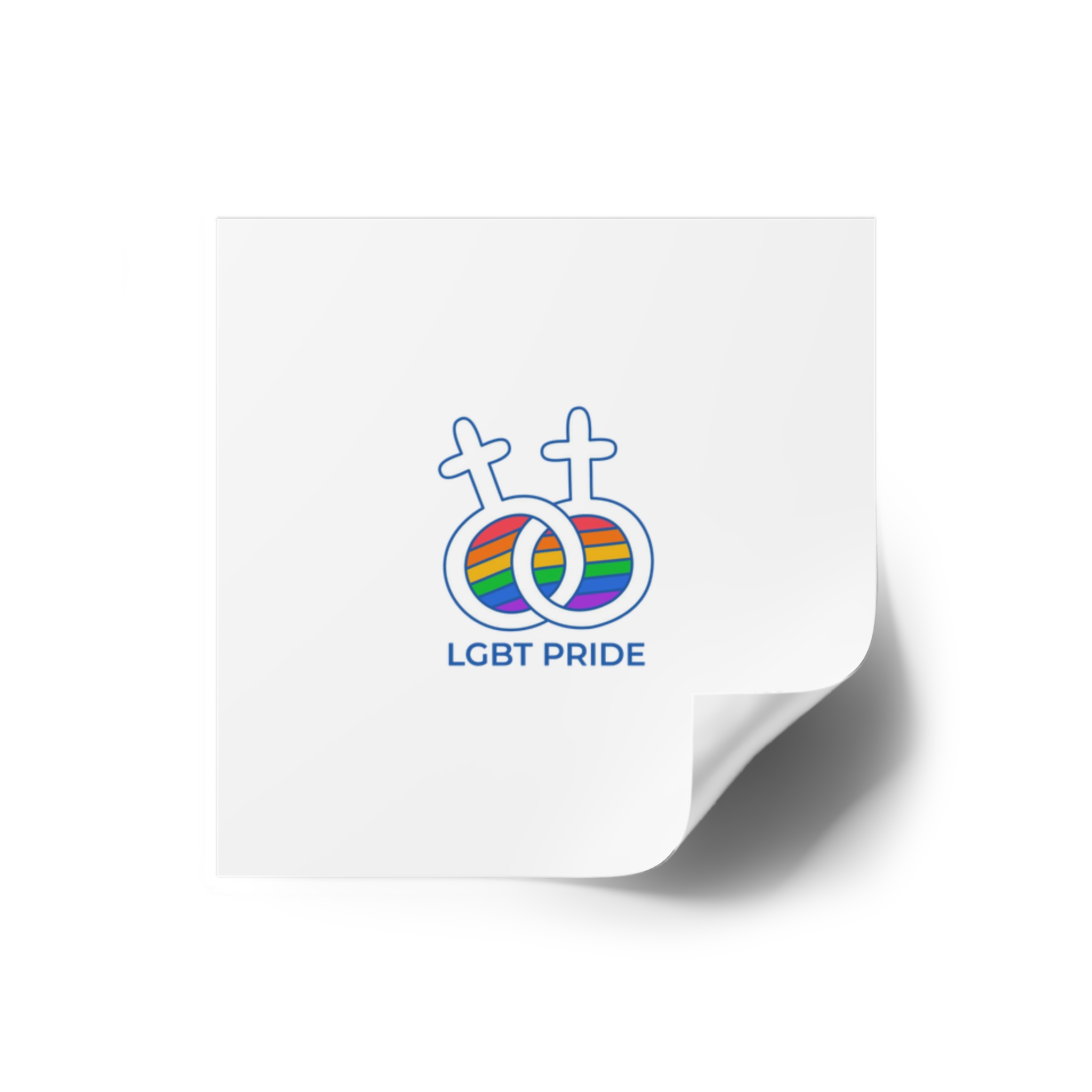 Hand Drawn Pride Month Lgbt Logo Template Laminate Stickers Square - Image 66