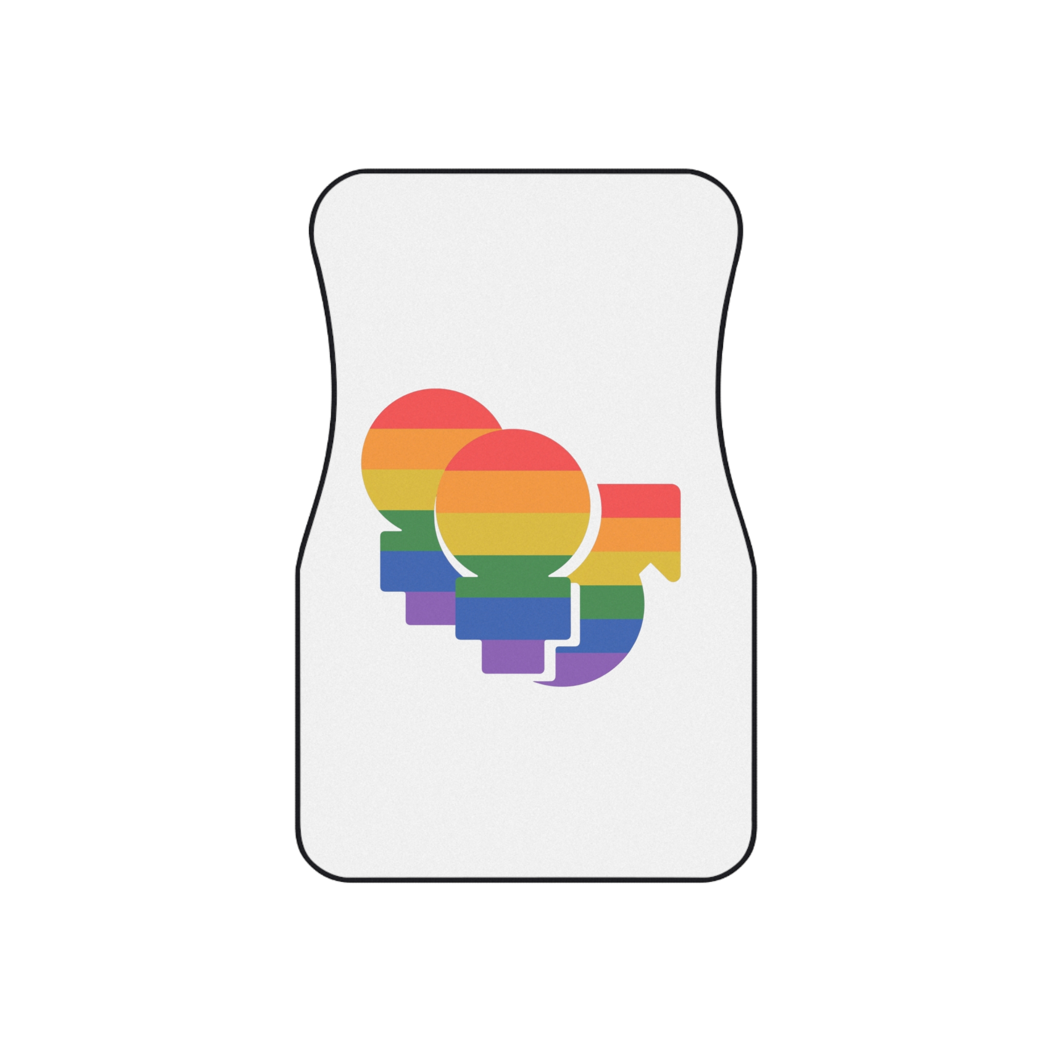 Lgbt Icon Isolated Black Background Diversity Human Right Concept Lgbt Community Vector Flat Illustration Poster Card Banner Car Mats Set Of 4 - Image 2
