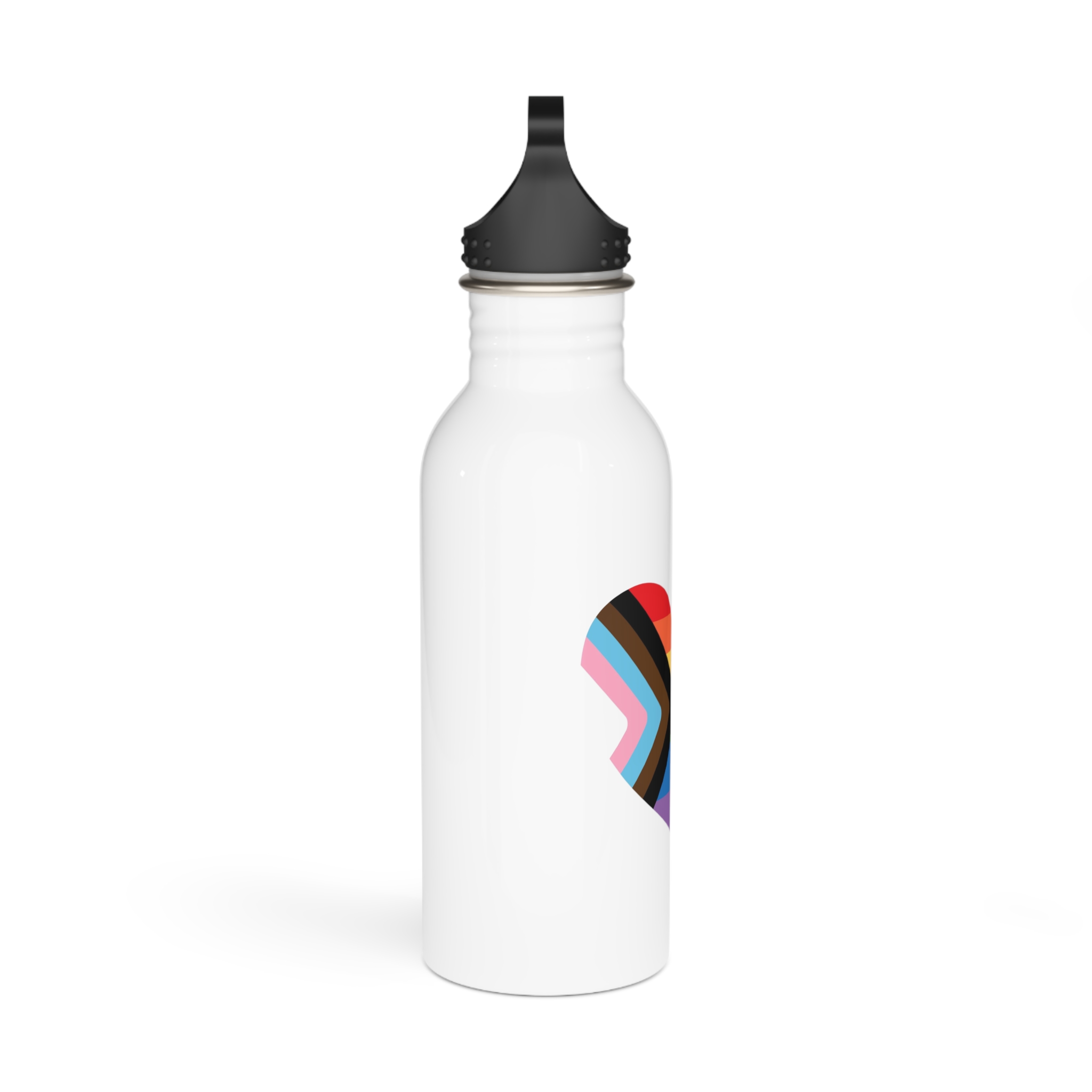 Vector Lgbt Lgbtqia New Flag Rainbow Heart Stainless Steel Water Bottle - Image 2