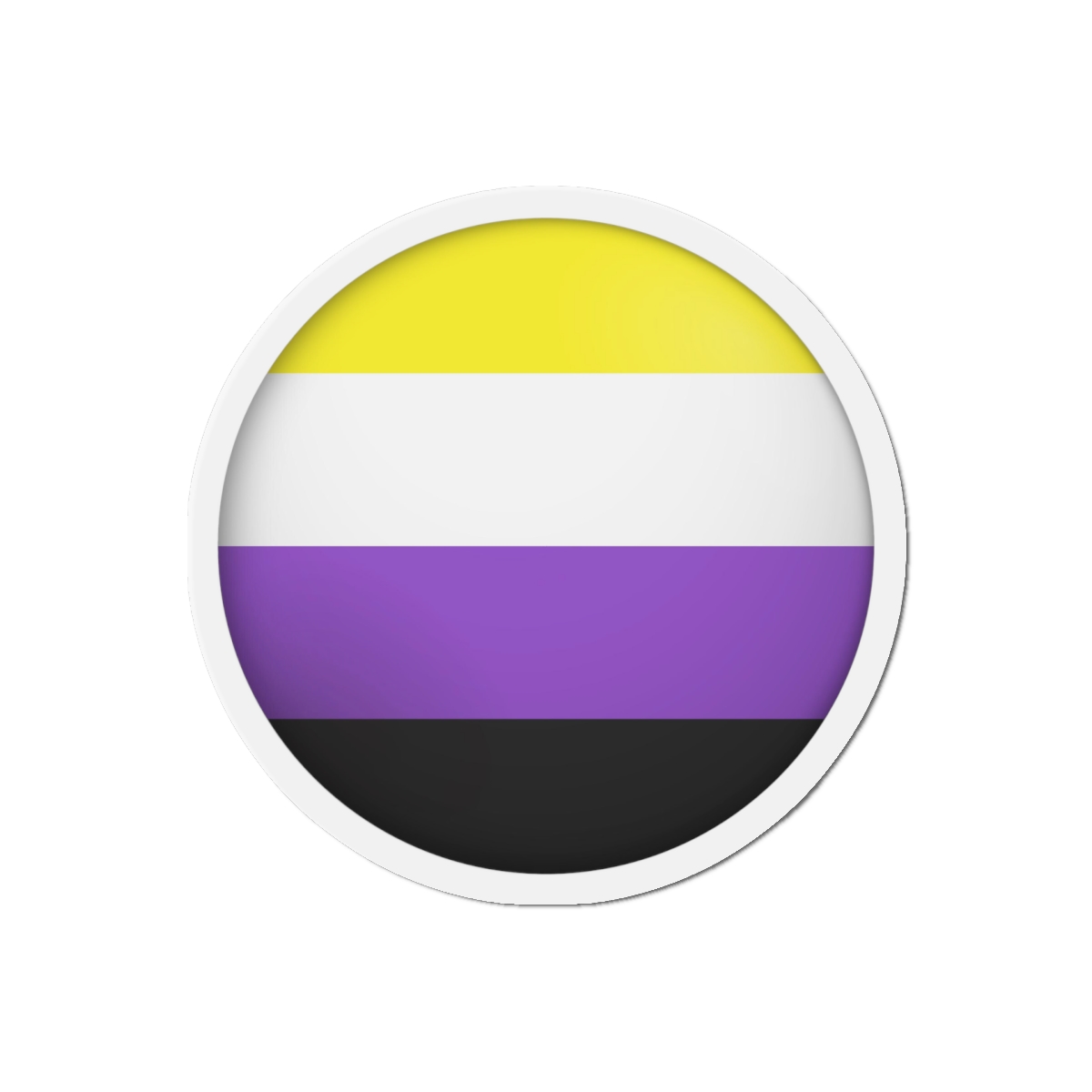 Flag Nonbinary Lgbtq Glossy Circular Flag Button Appearance 3d Icon Design With Depth Die Cut Magnets - Image 10