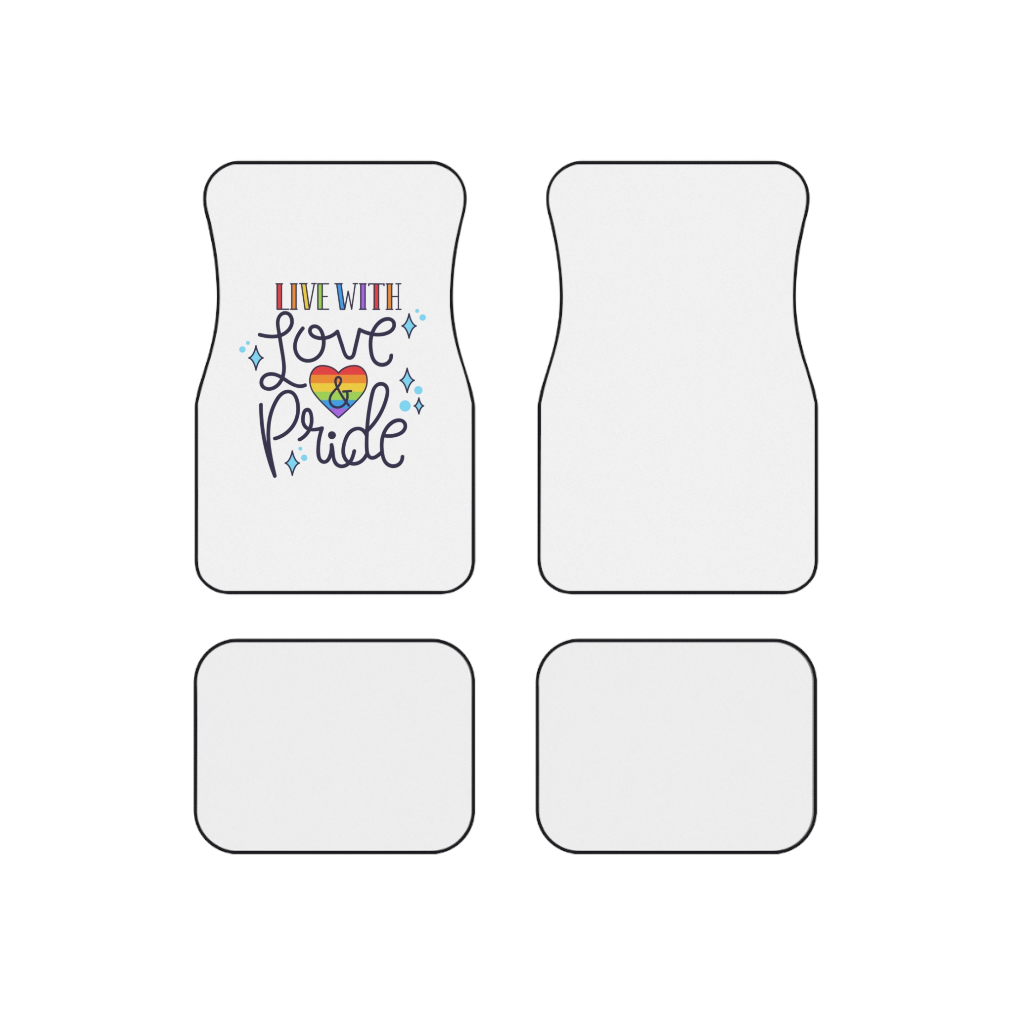 Pride Day Lettering Concept Car Mats Set Of 4