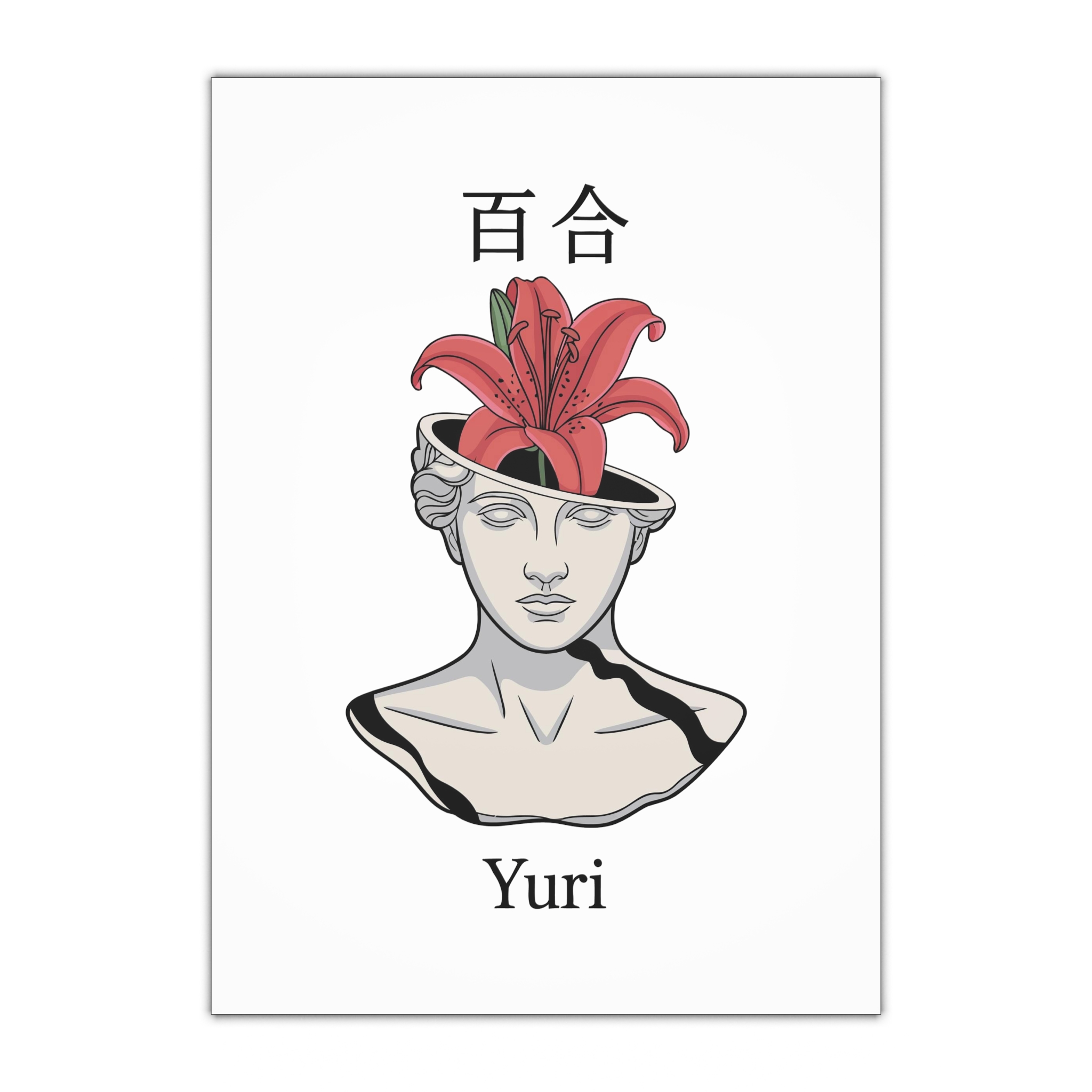 Yuri Broken Bust With Blooming Lily Gift Wrapping Paper Sheets 1pc
