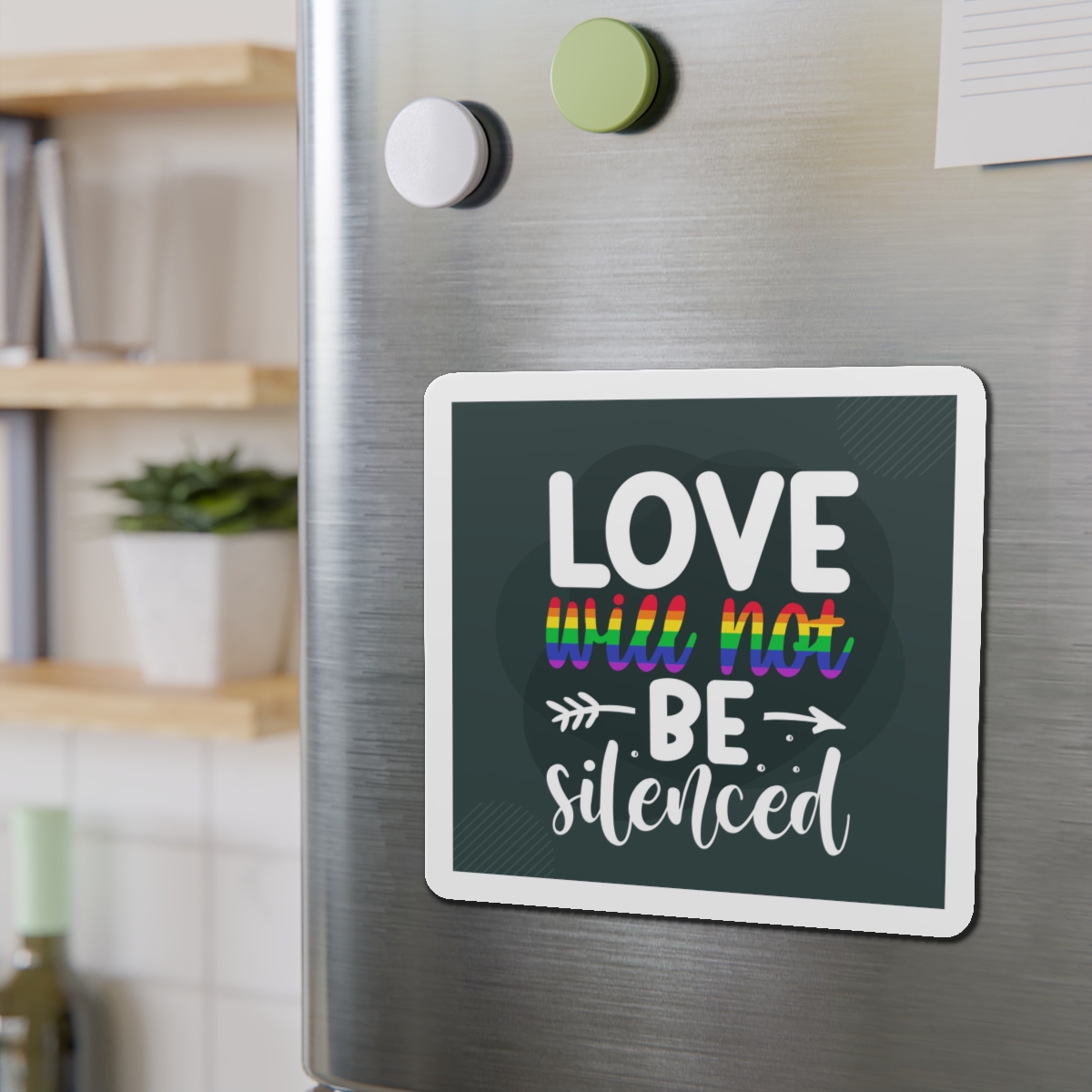 Love Will Be Silenced Premium Gay Pride Lettering Vector Design Die Cut Magnets - Image 15