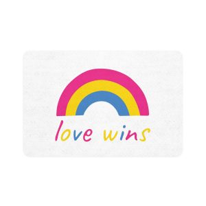 Colorful Rainbow Shape Pansexual Pride Flag Happy Pride Day Lgbtqia Community Pride Month Vector Hand Drawn Doodle Posters Stickers Logo Cards Pet Food Mat 12x18