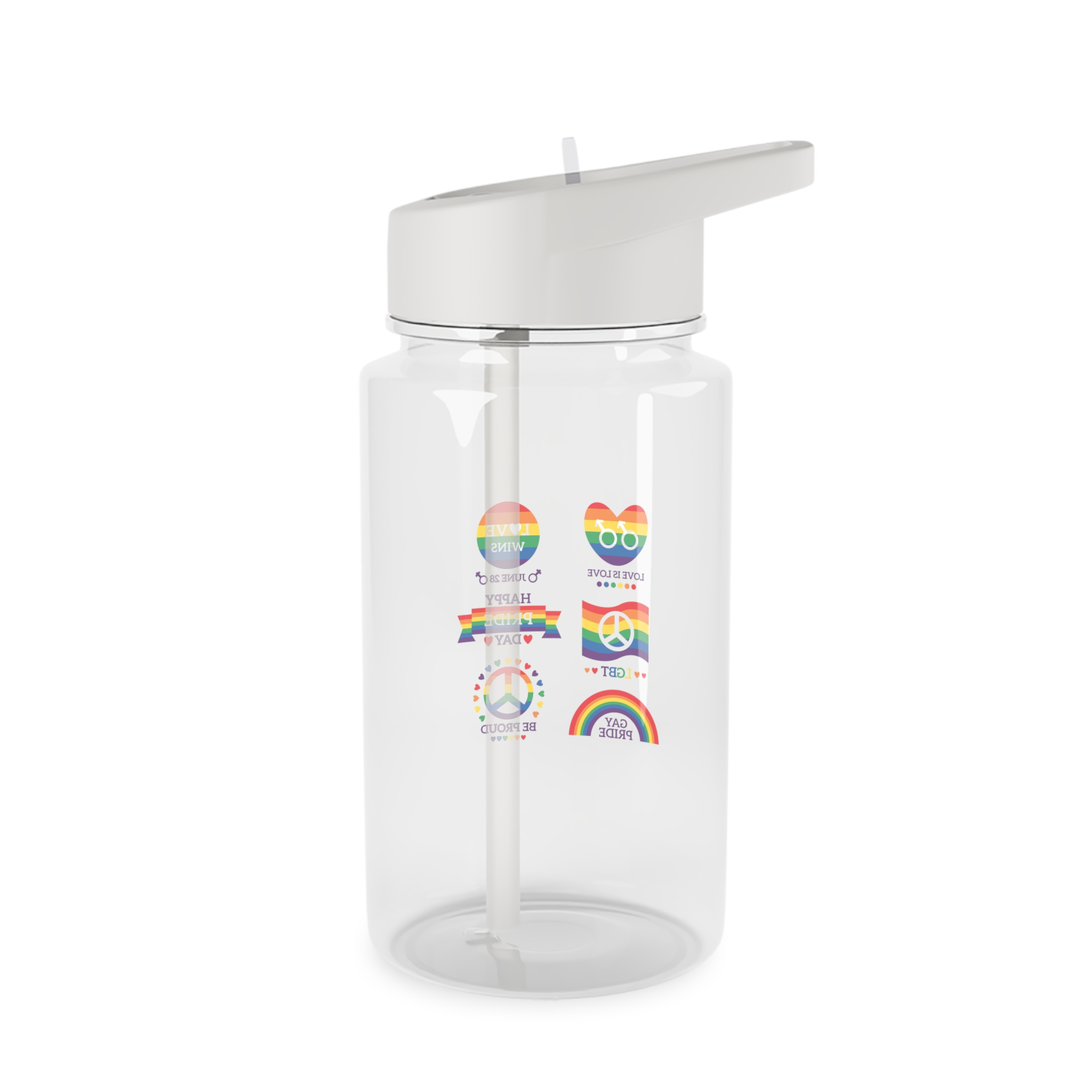 Pride Day Badges Illustration Set Tritan Water Bottle - Image 2