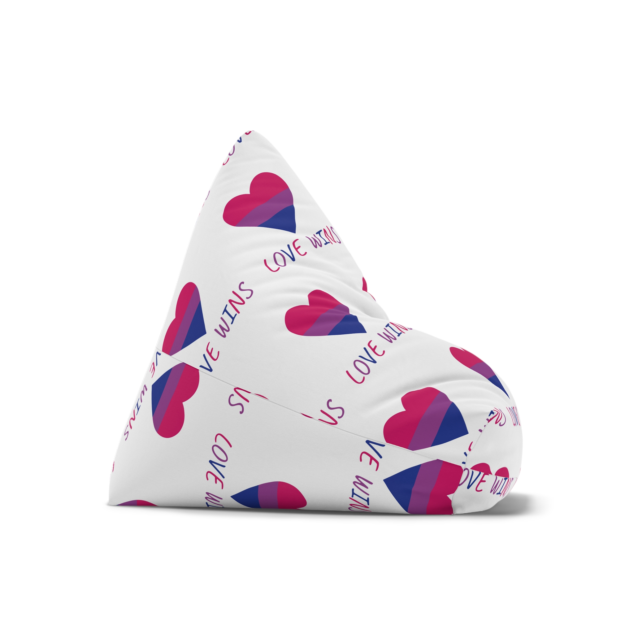 Colorful Heart Shape Bisexual Pride Flag Happy Pride Day Lgbtqia Community Pride Month Vector Hand Drawn Doodle Posters Stickers Logo Cards Bean Bag Chair Cover - Image 7