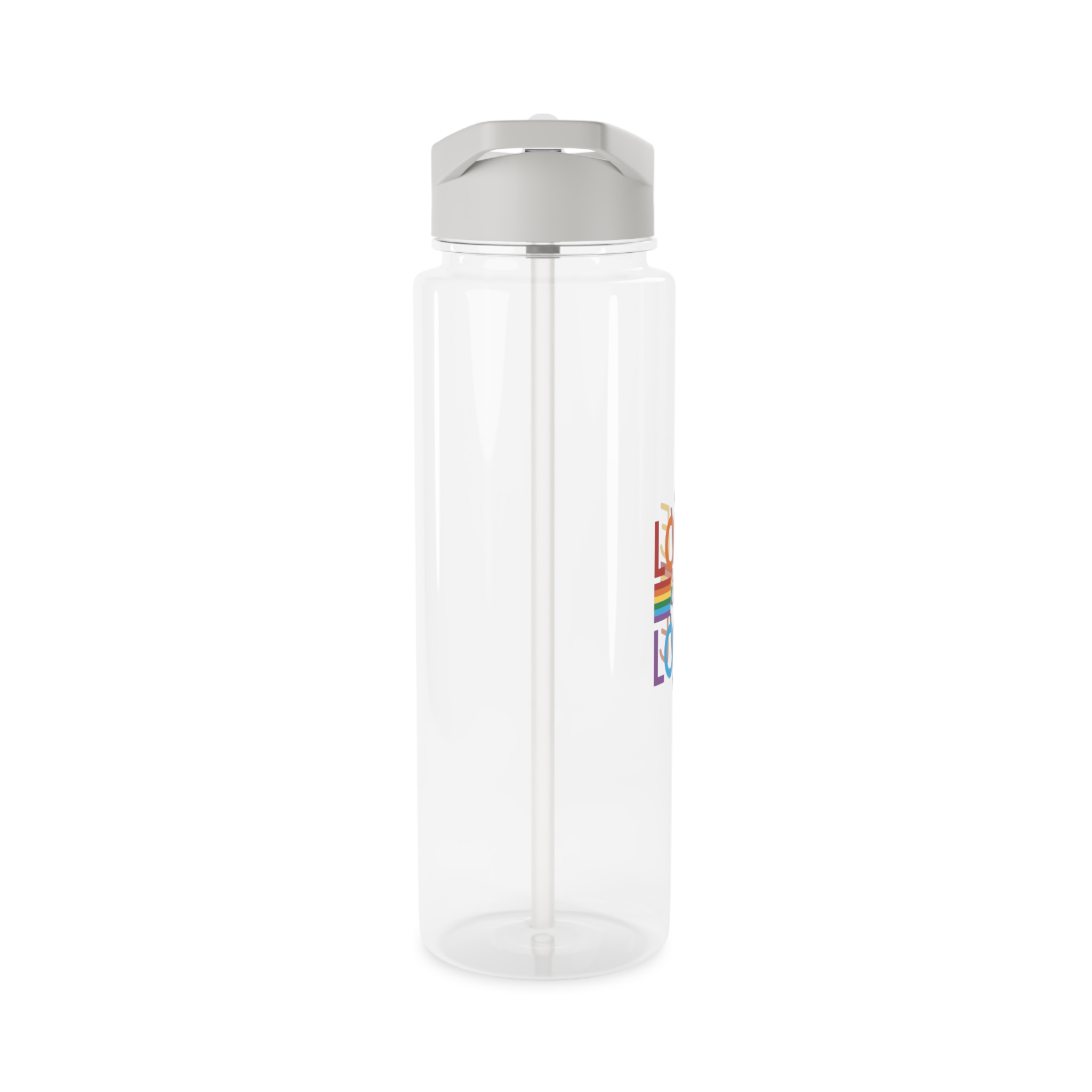 Love Is Love Colorful Typography With Rainbow Stripes Lgbt Pride Message Vector Tritan Water Bottle - Image 8