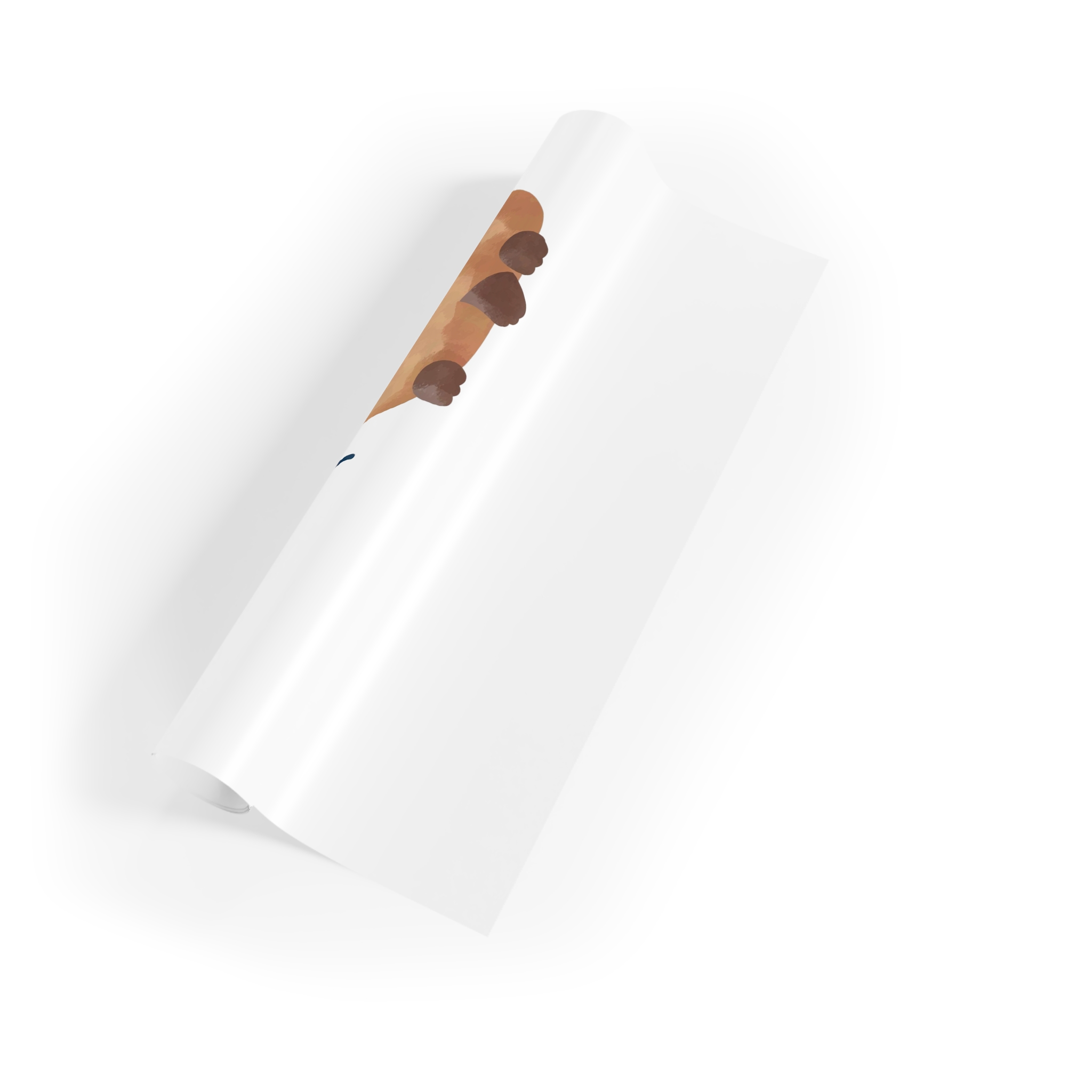 Capybara Holding Rainbow Heart Balloon Illustration (1) Gift Wrapping Paper Rolls 1pc - Image 3