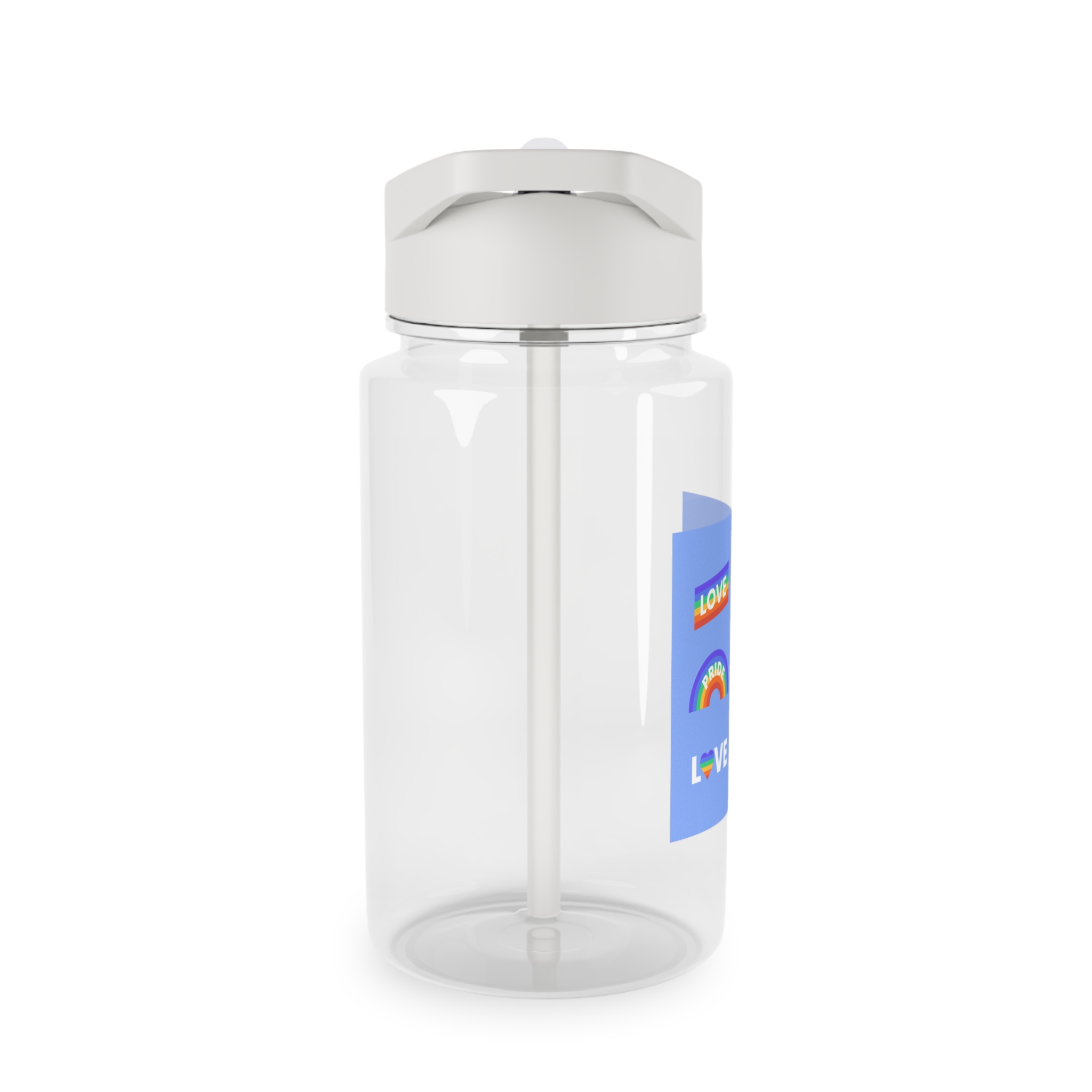 Pride Day Concept Rainbow Labels Tritan Water Bottle - Image 4