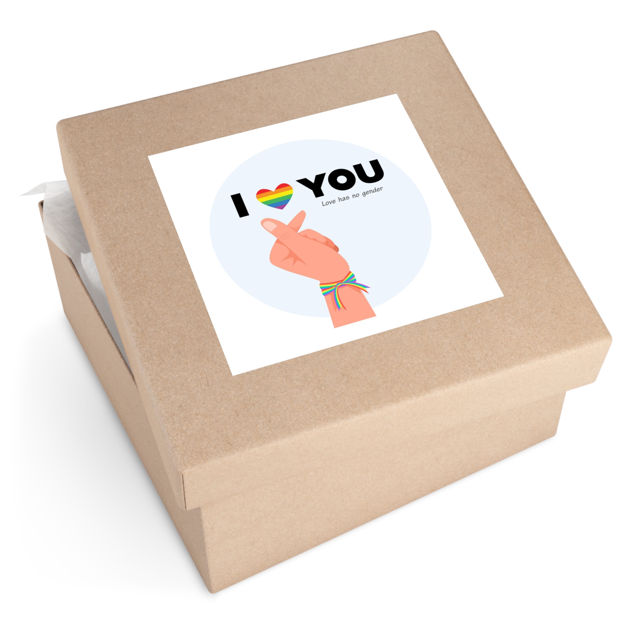 Inspirational Homosexual Pride Poster With Rainbow Heart Laminate Stickers Square - Image 79
