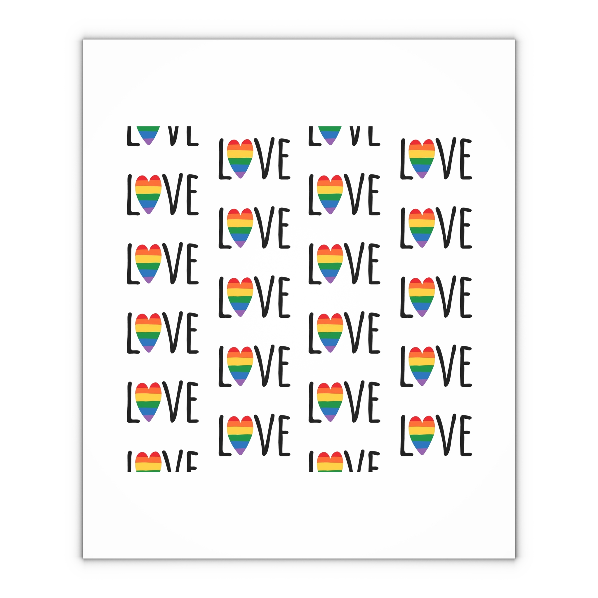Seamless Pattern Lgbt Rainbow Love Text Gift Wrapping Paper Sheets 1pc - Image 4