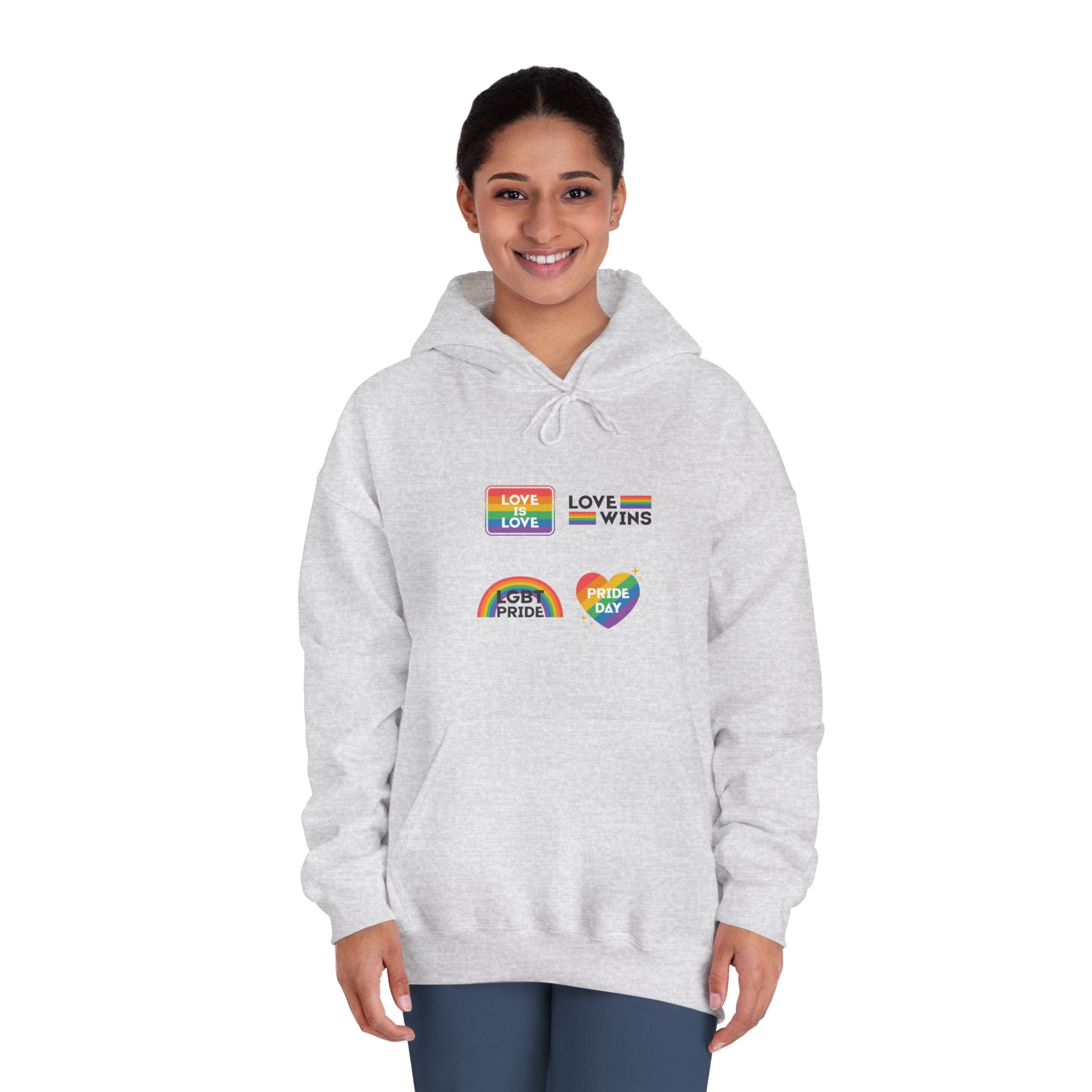 Pride Day Label Collection Design Unisex Dryblend Hooded Sweatshirt - Image 8