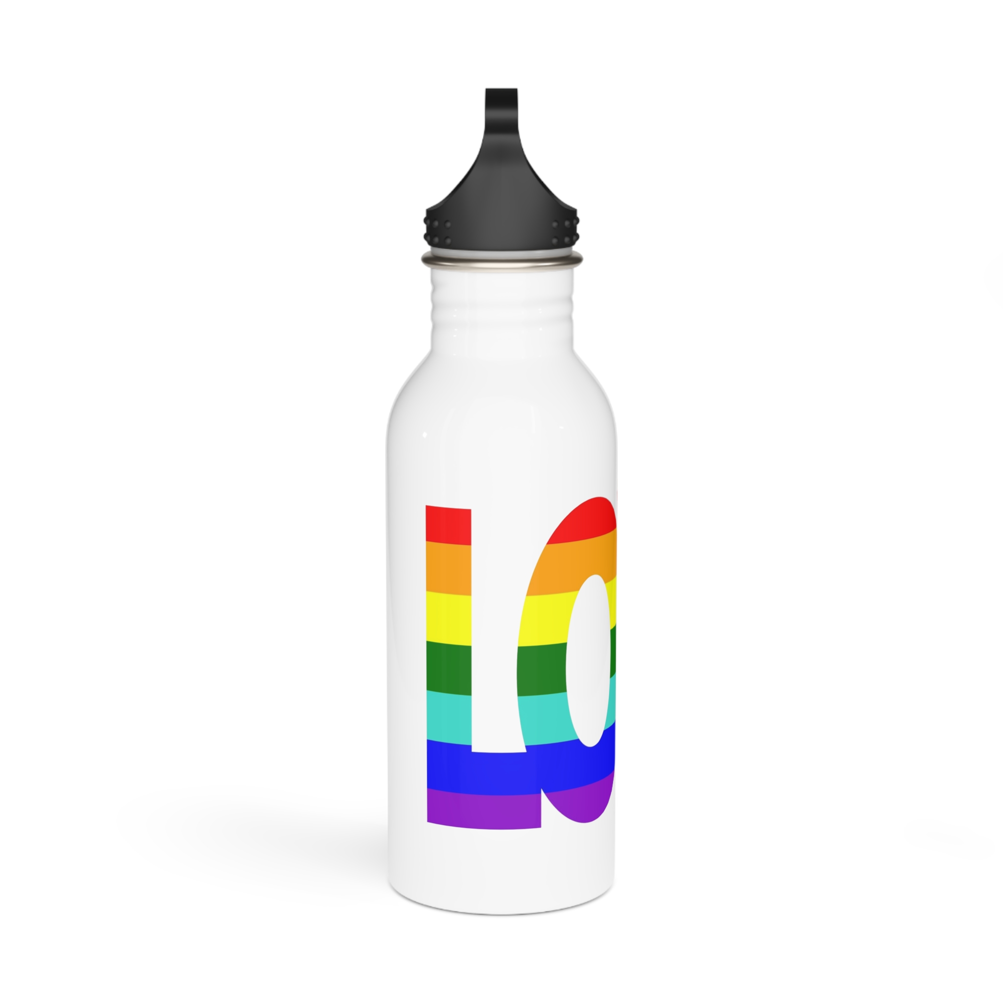 Lgbt Pride Flag Rainbow Flag Background Multicolored Peace Flag Movement Original Colors Symbol Stainless Steel Water Bottle - Image 2
