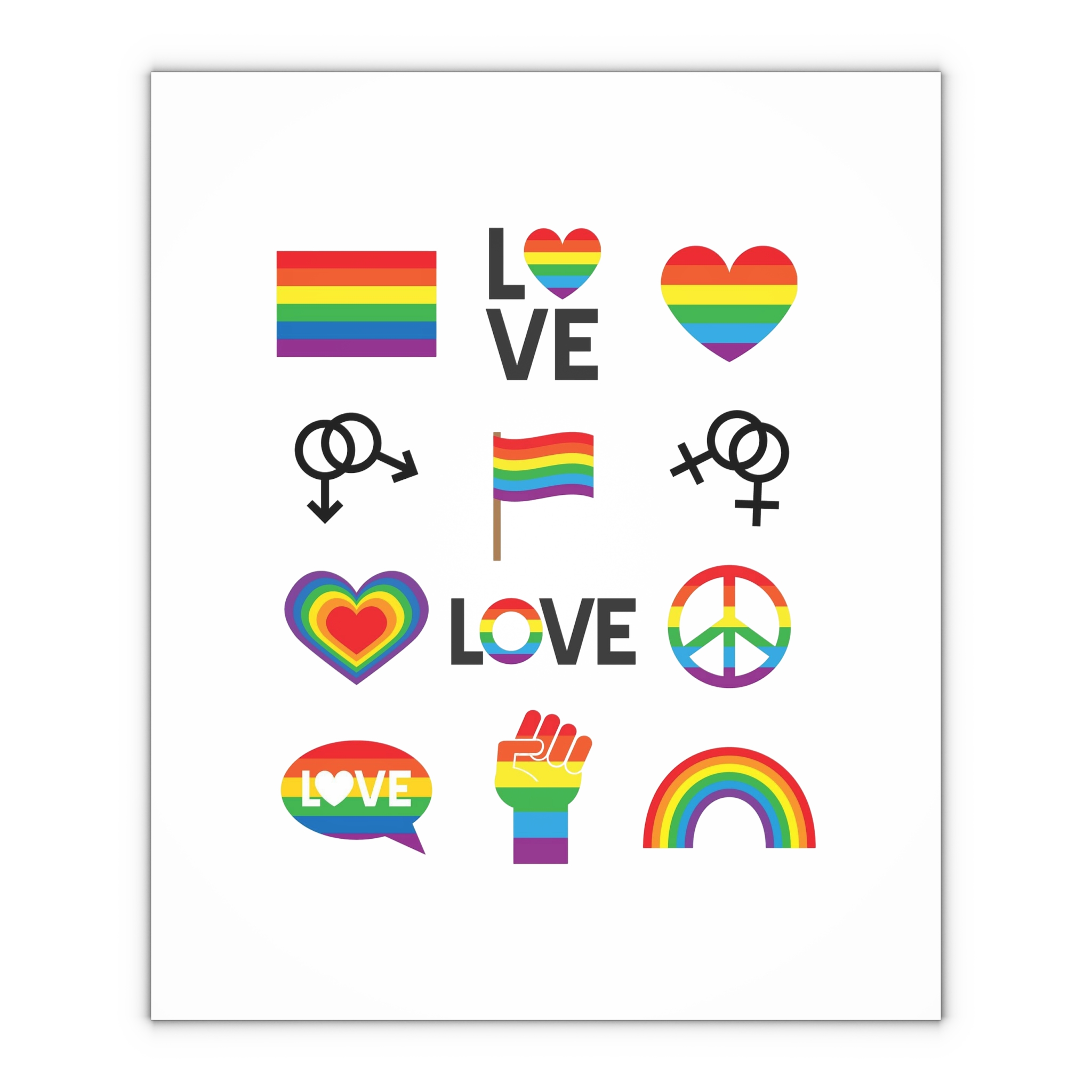Vector Set Lgbt Homosexual Rainbow Flag Gift Wrapping Paper Sheets 1pc - Image 4