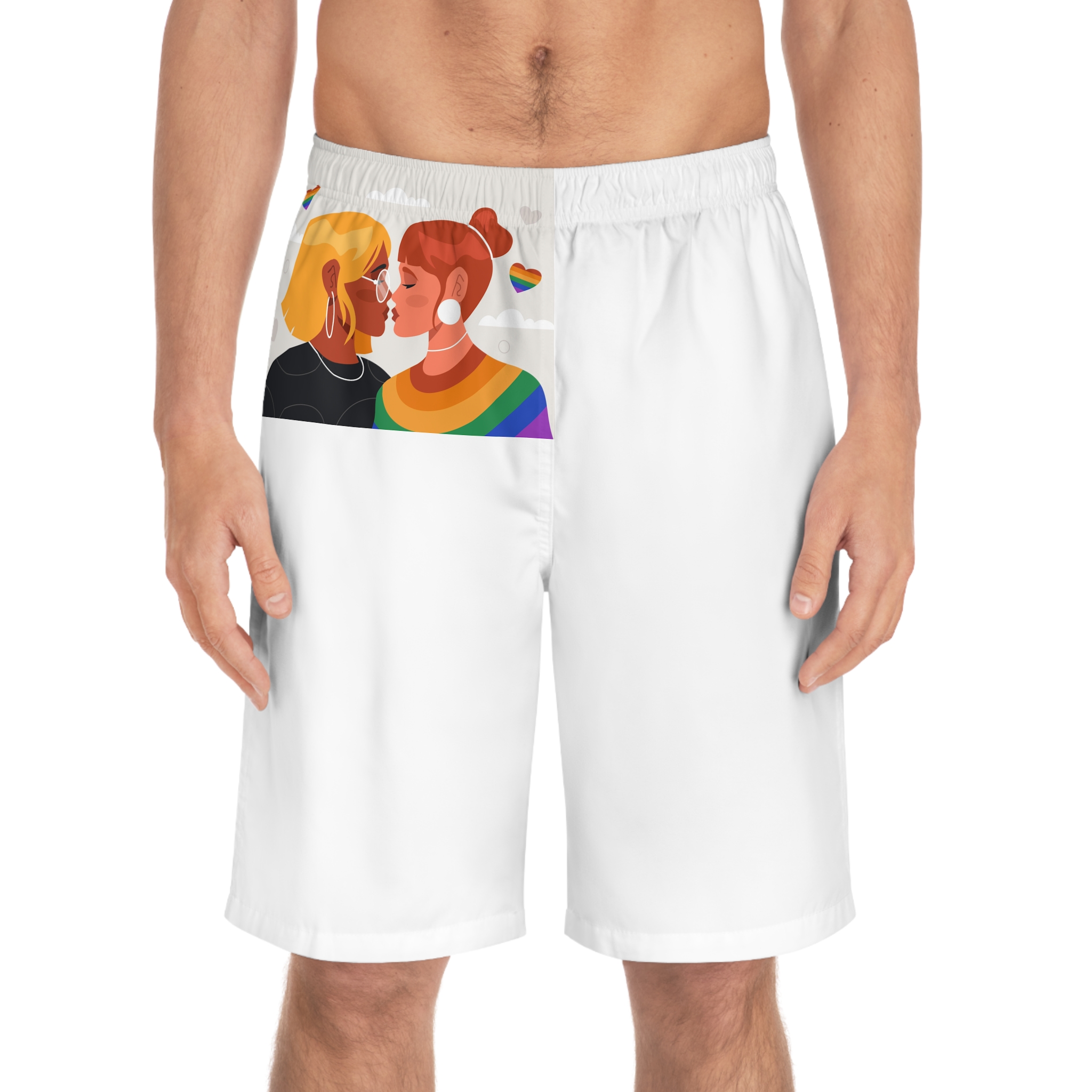 Lesbian Pride Design 2D6E22 Mens Board Shorts Aop - Image 3