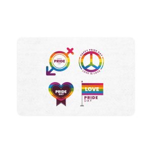 Label Collection With Pride Day Theme (1) Pet Food Mat 12x18