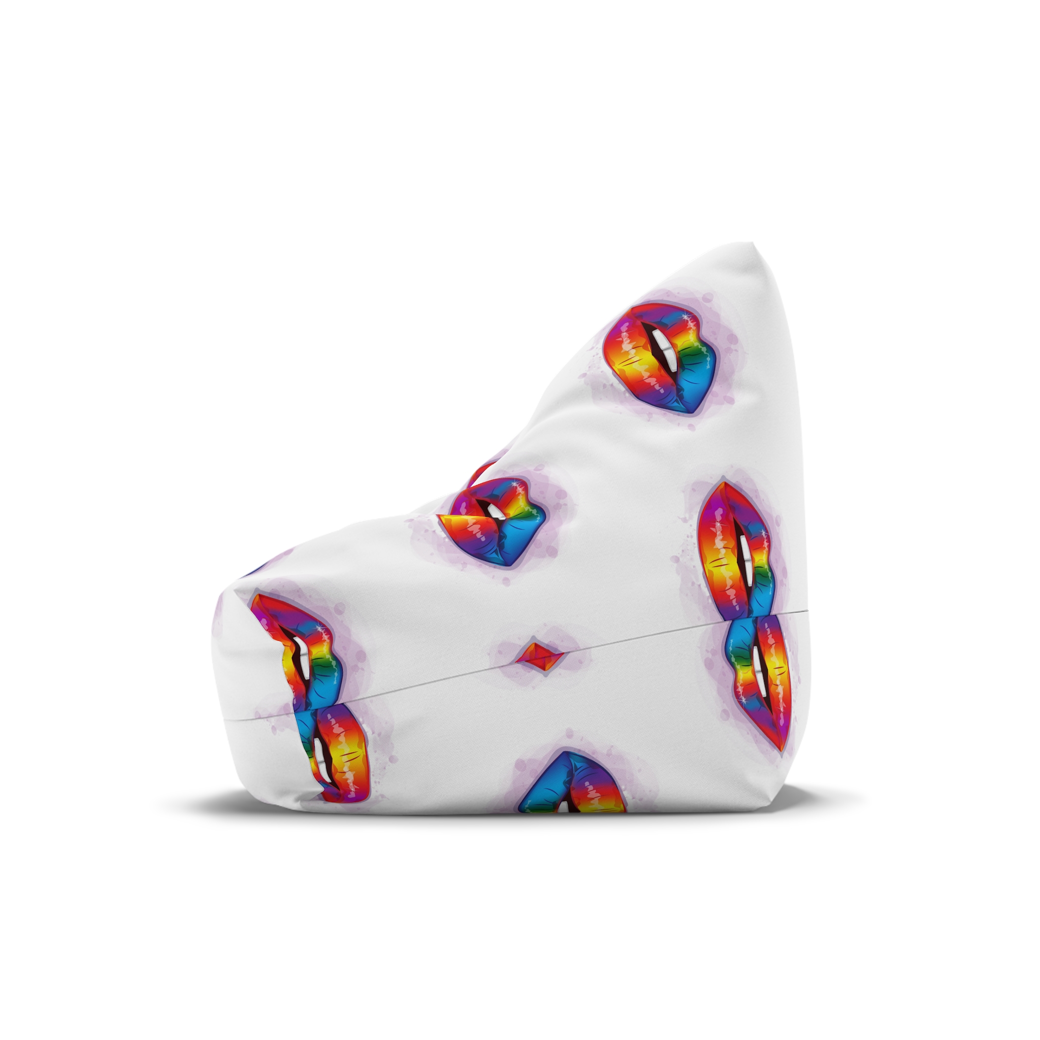 Rainbow Lips Lgbt Beautiful Fashionable Realistic Realistic Watercolor Style Print Vector Bean Bag Chair Cover - Image 4