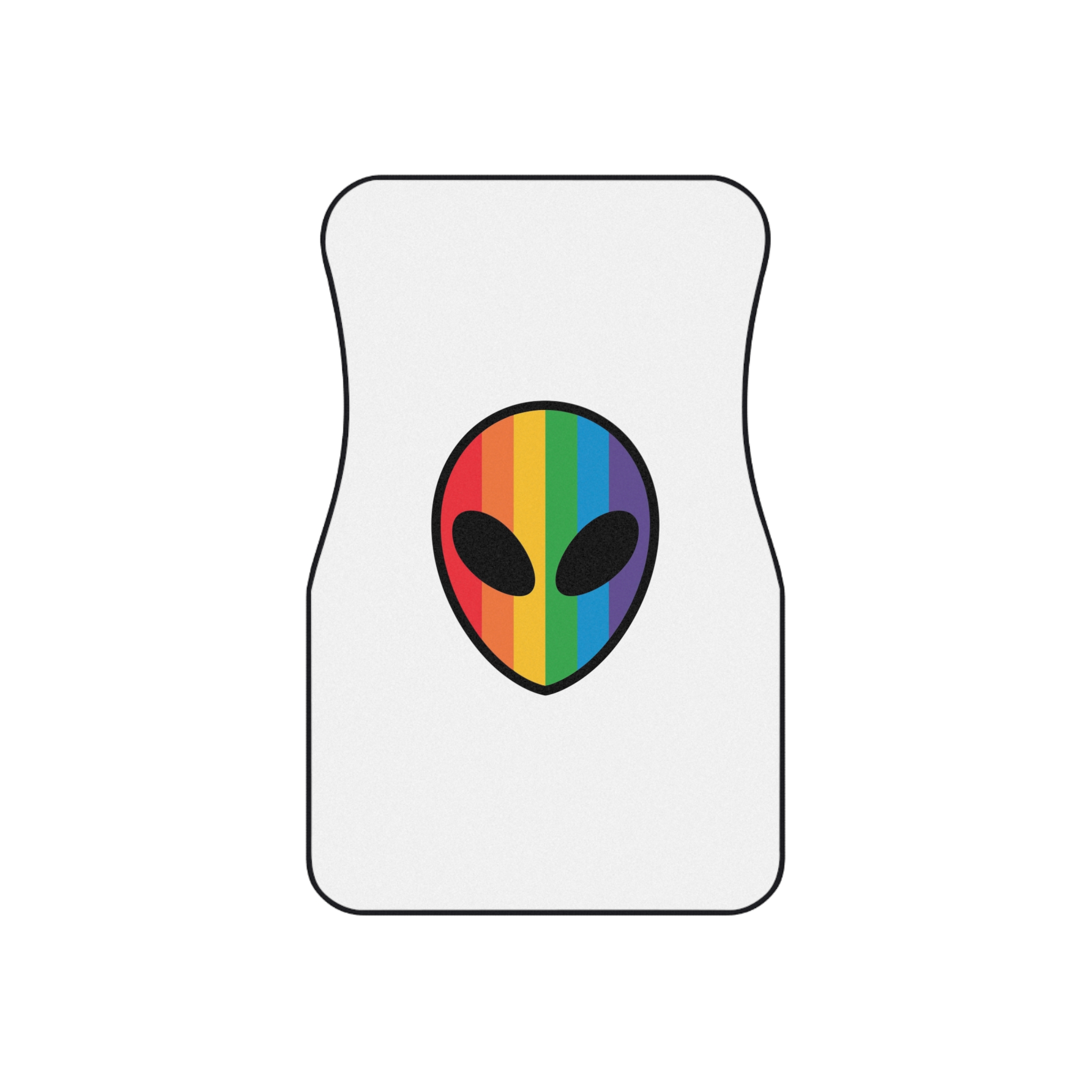 Rainbow Alien Head Lgbt Pride Illustration Car Mats Set Of 4 - Image 2