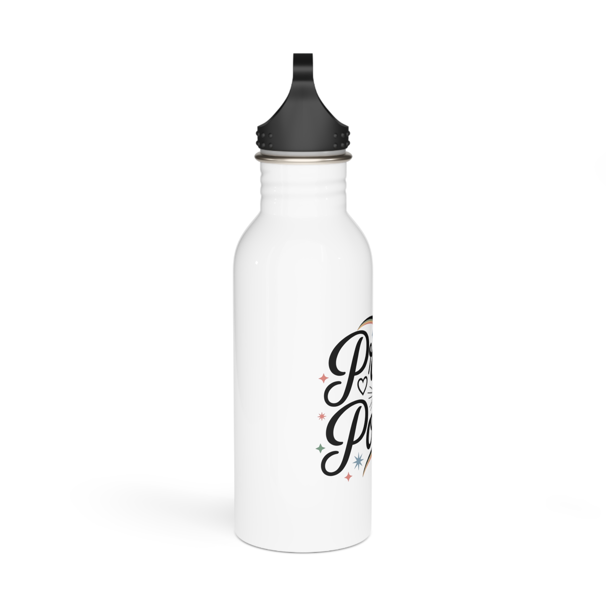 Pride Is Power T Shirt Design Isolated White Background Stainless Steel Water Bottle - Image 2