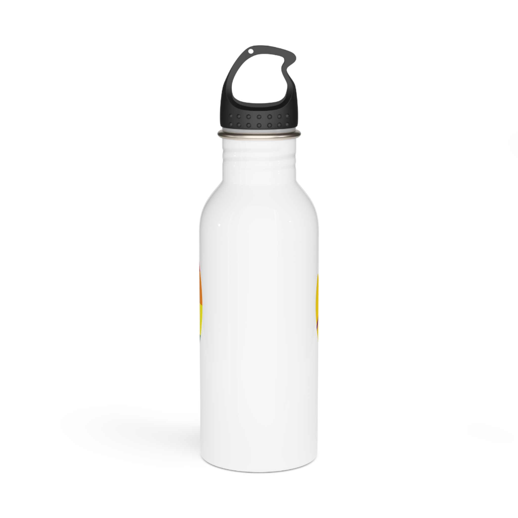 Heart With Rainbow Colored Heart Stainless Steel Water Bottle - Image 3