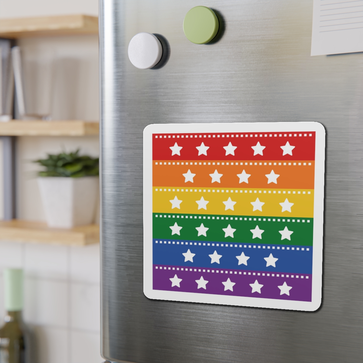 Lgbt Pride Month June Lesbian Gay Bisexual Transgender Lgbtq Flag Rainbow Vector(4) Die Cut Magnets - Image 15