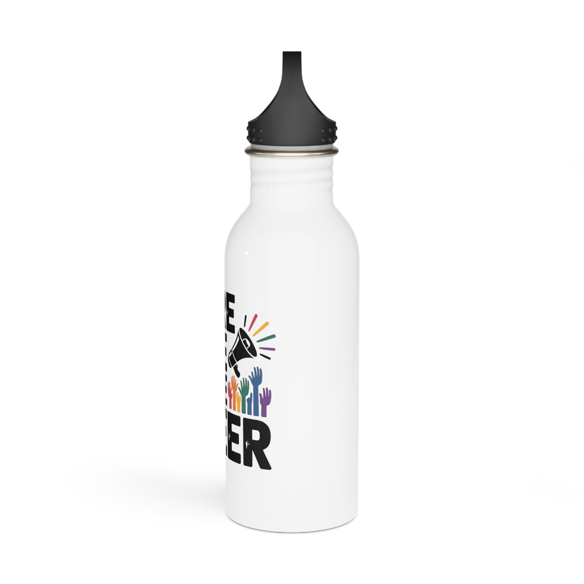 Were Here Were Queer T Shirt Design Isolated White Background Stainless Steel Water Bottle - Image 4