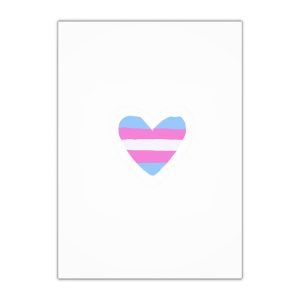Transgender Pride Flag Heart Shape Lgbt Love Symbol Lgbtq Rainbow Sticker With Blue Pink White Stripes Sexual Orientation Self Determination Flat Hand Drawn Isolated Vector Illustration Gift...