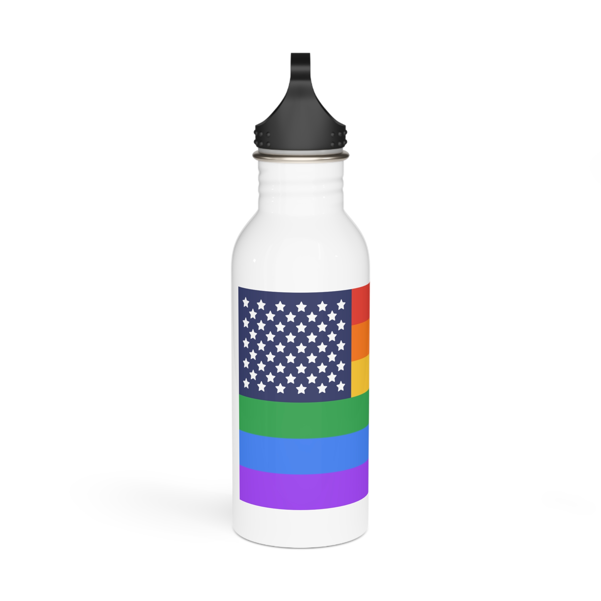Lgbt Pride Month June Lesbian Gay Bisexual Transgender Lgbtq Flag Rainbow Vector (1) Stainless Steel Water Bottle - Image 2