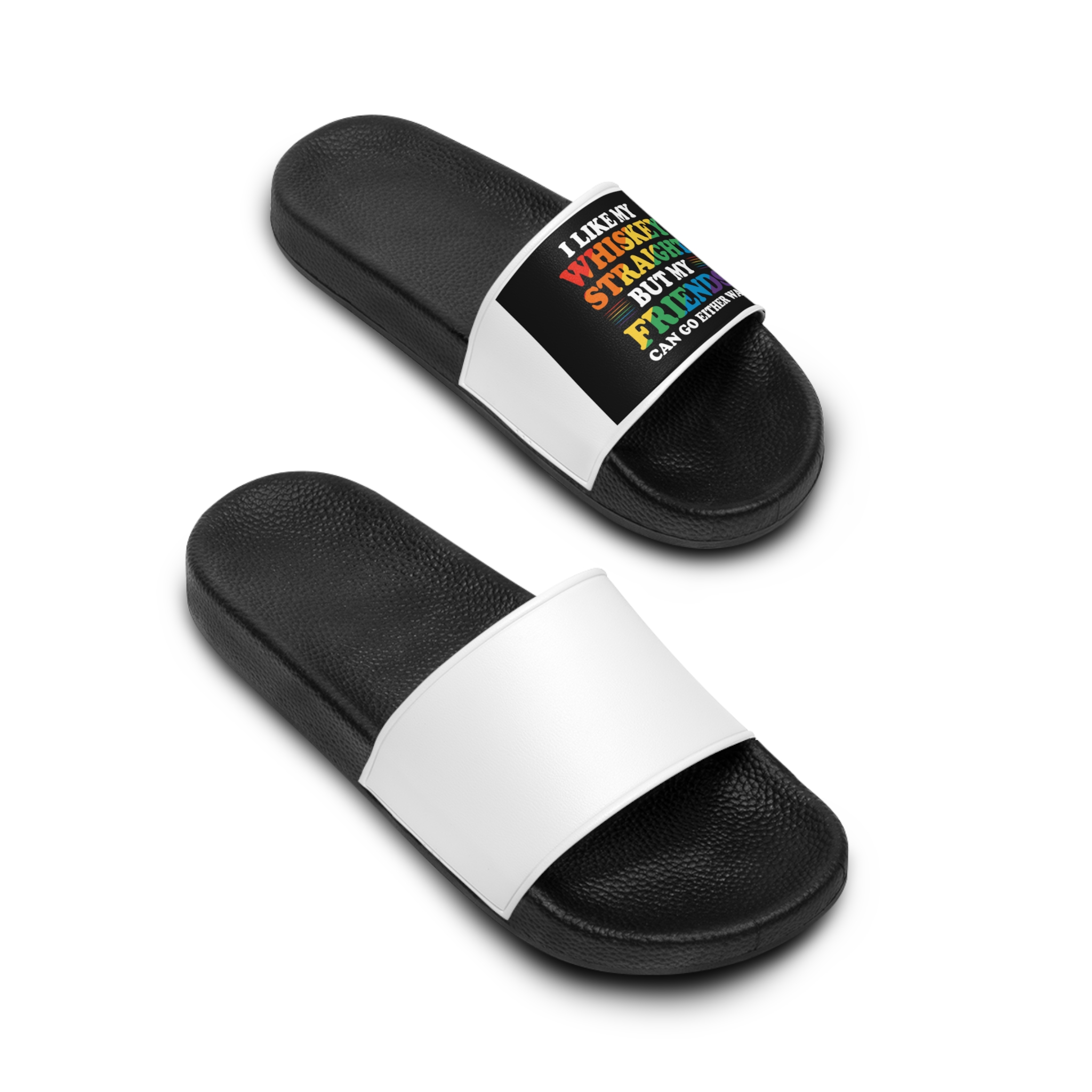 Pride Gay Lgbt Rainbow Tshirt Design(4) Mens Slide Sandals - Image 4