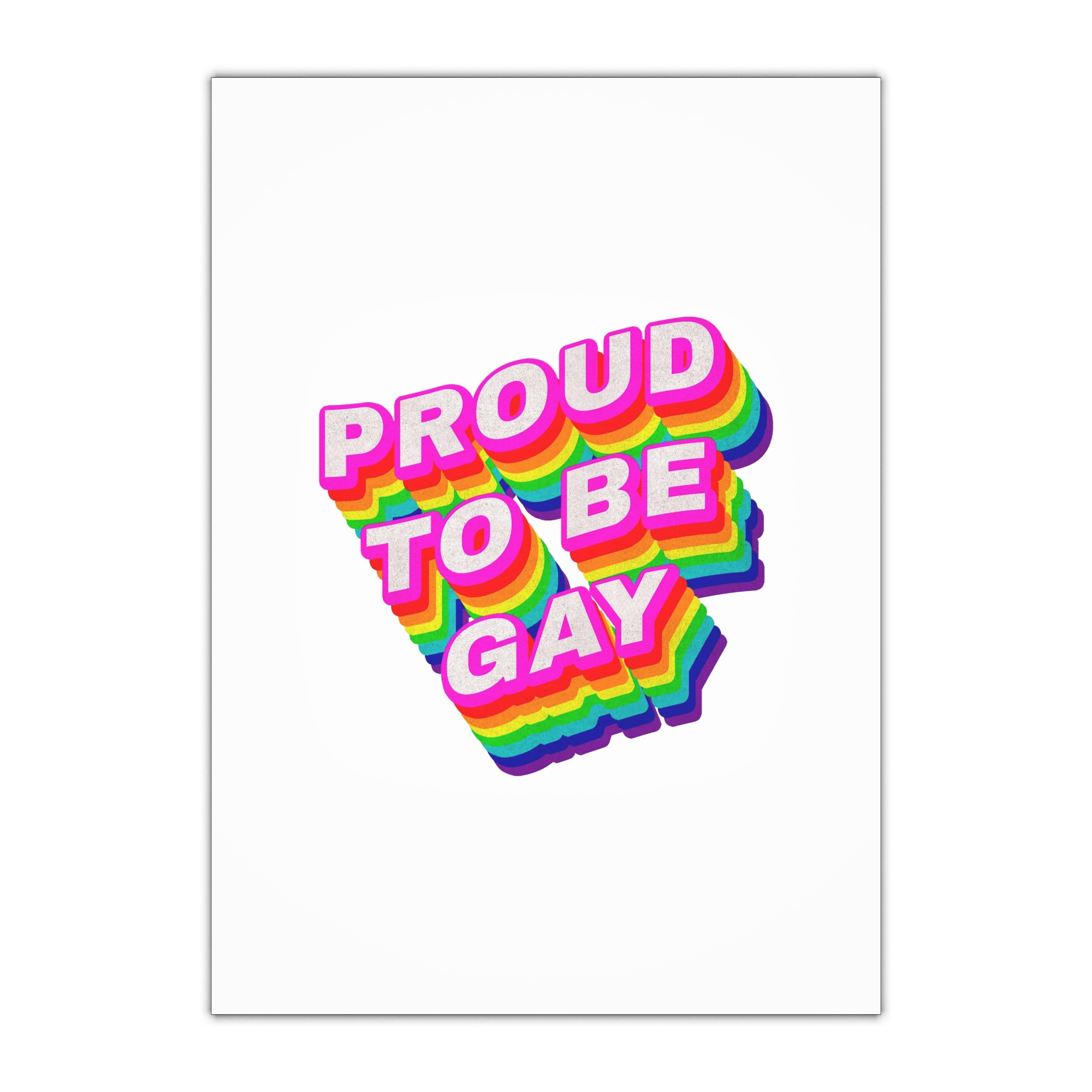 Rainbow Word Proud Be Gay Typography Design Element Gift Wrapping Paper Sheets 1pc