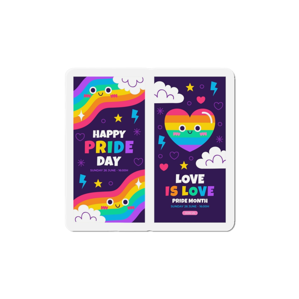 Flat Pride Month Vertical Banners Collection Die Cut Magnets - Image 13