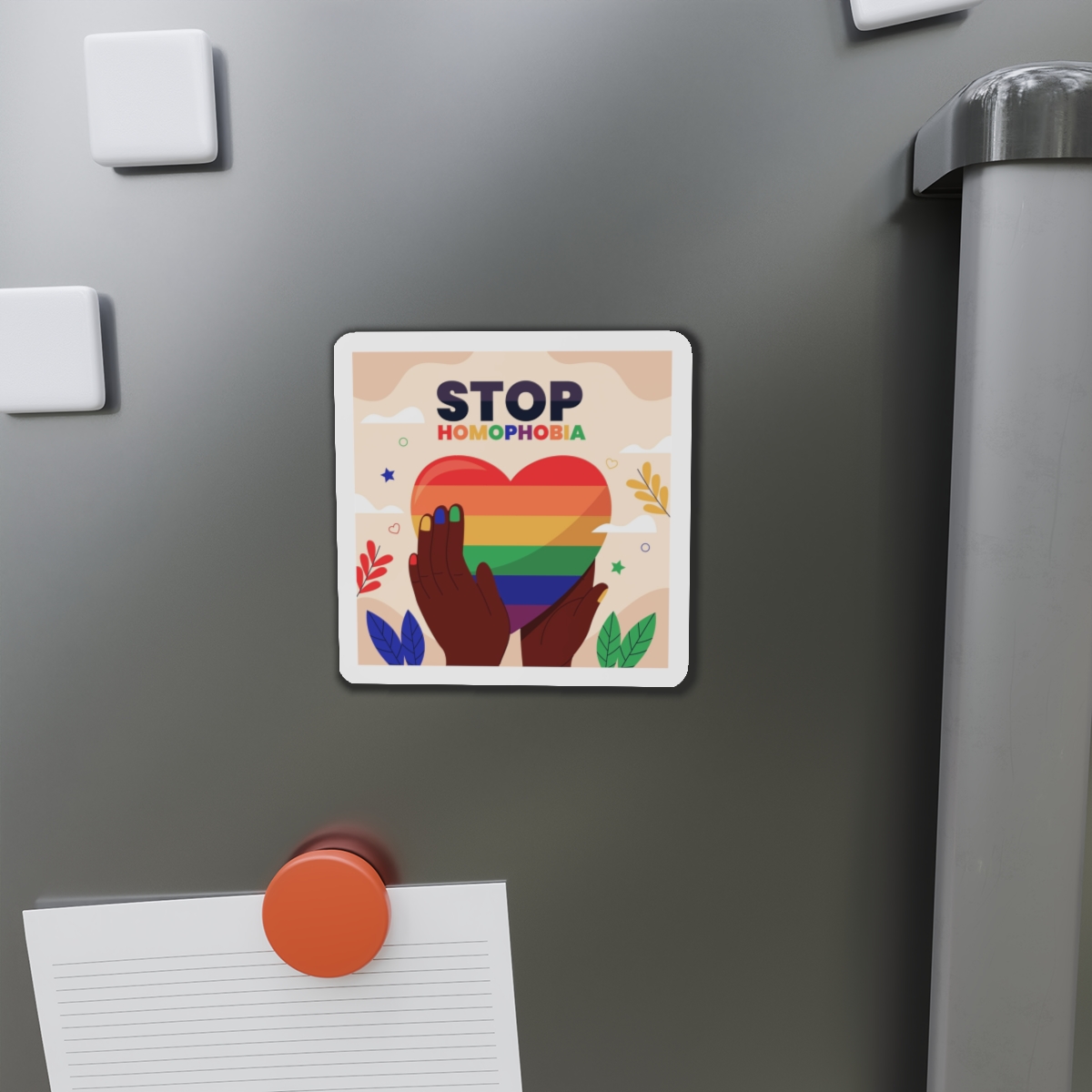 Hand Drawn Stop Homophobia Message Illustrated Die Cut Magnets - Image 8