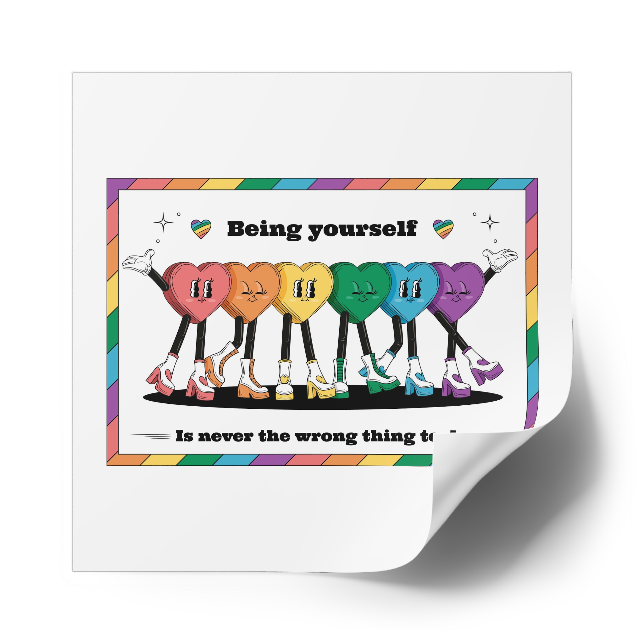 Illustration Pride Month Celebration Laminate Stickers Square - Image 50