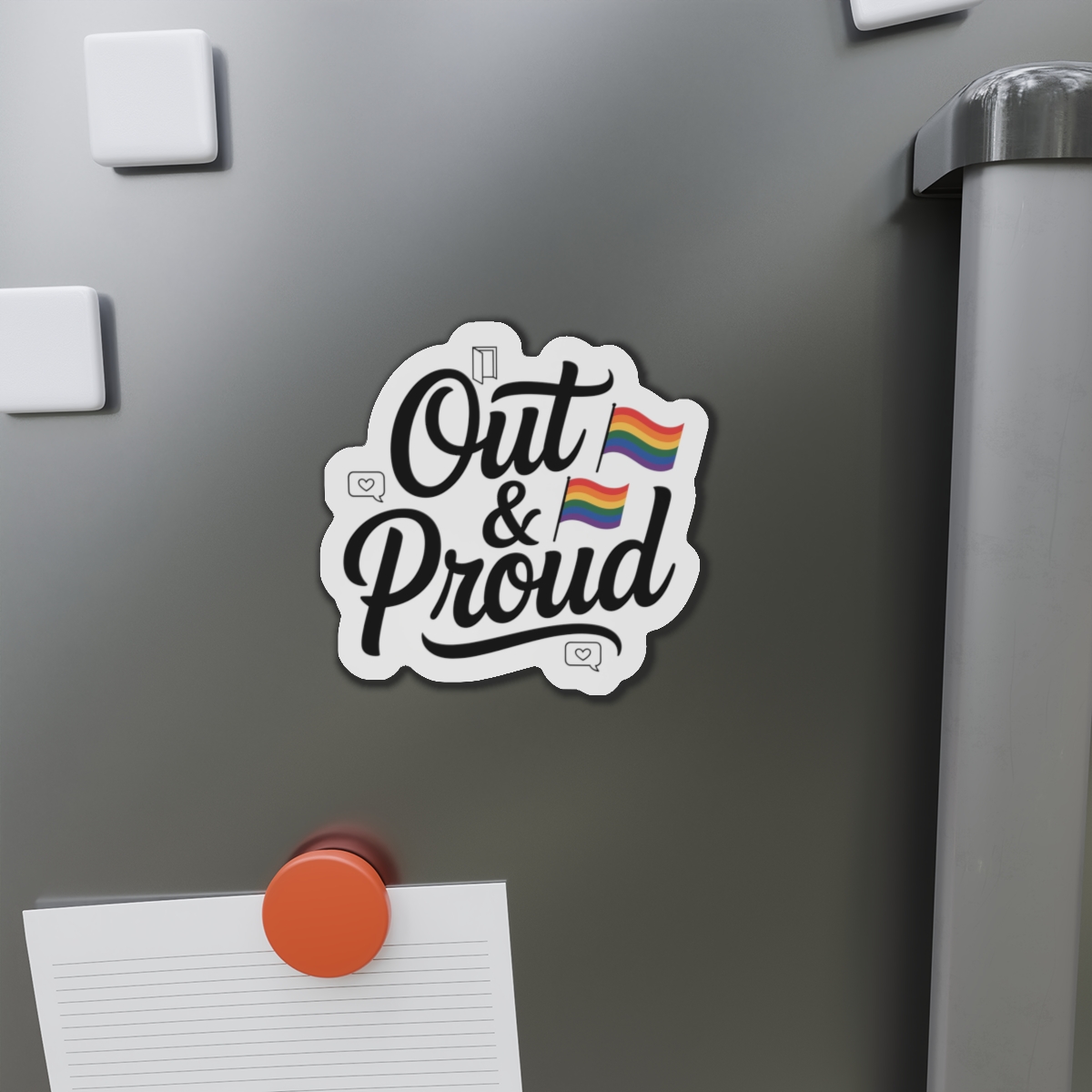 Out Proud T Shirt Design Isolated White Background1 Die Cut Magnets - Image 11