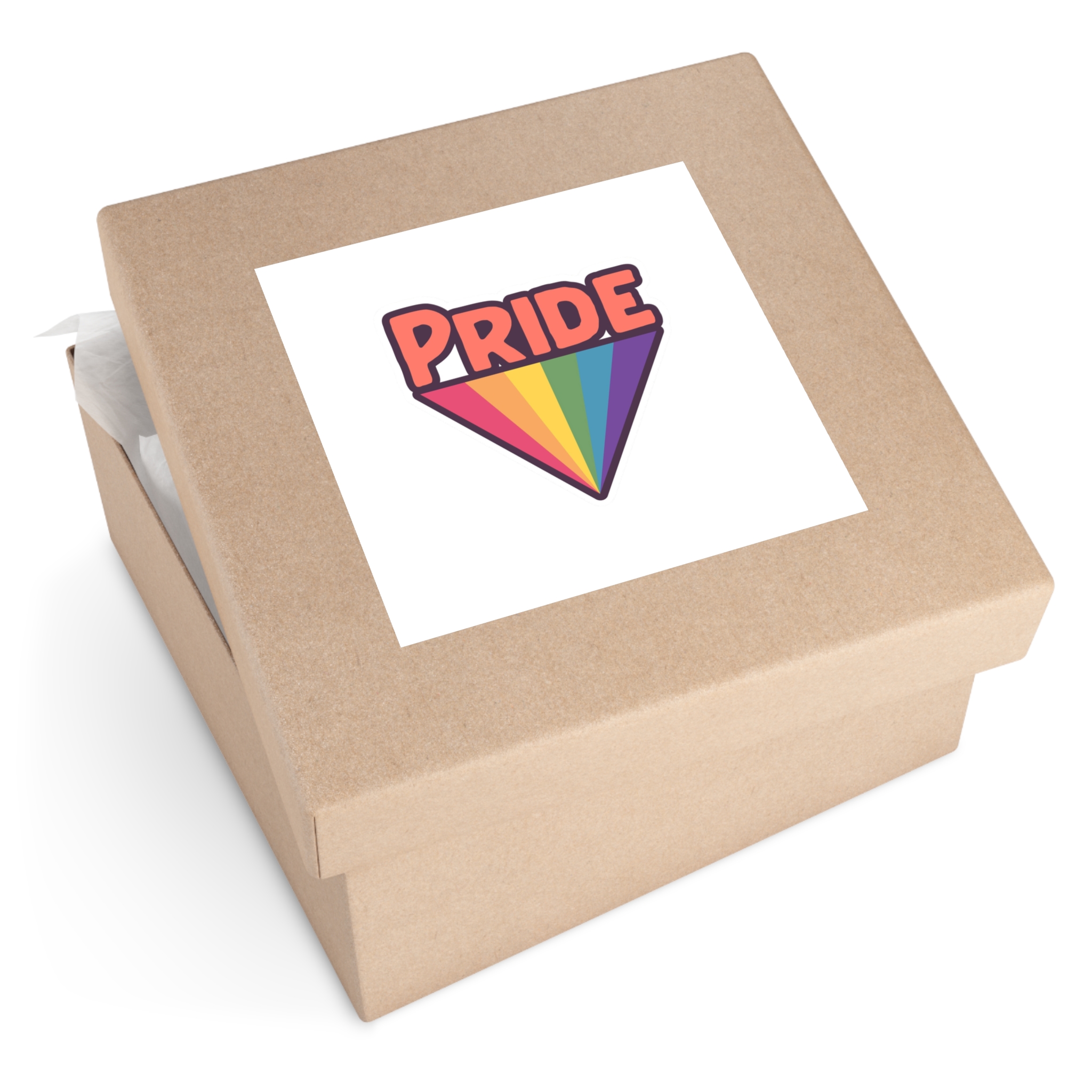 Pride With Rainbow Laminate Stickers Square - Image 79
