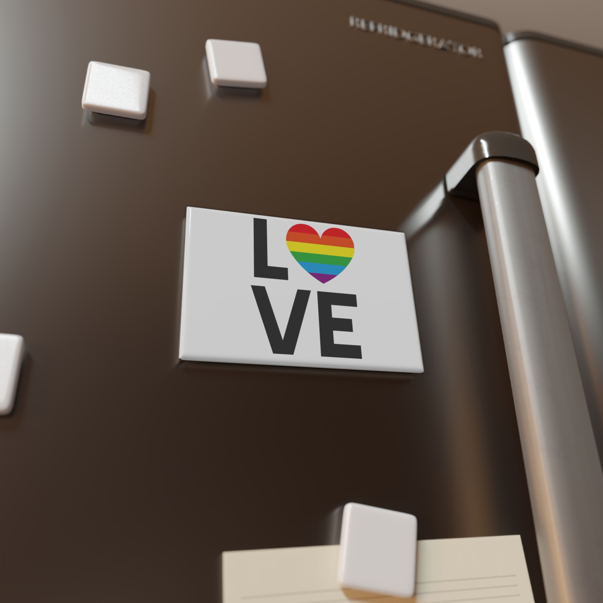 Vector Lgbt Rainbow Flag Love Lettering Isolated White Background Button Magnet Rectangle 1 And 10 Pcs - Image 8