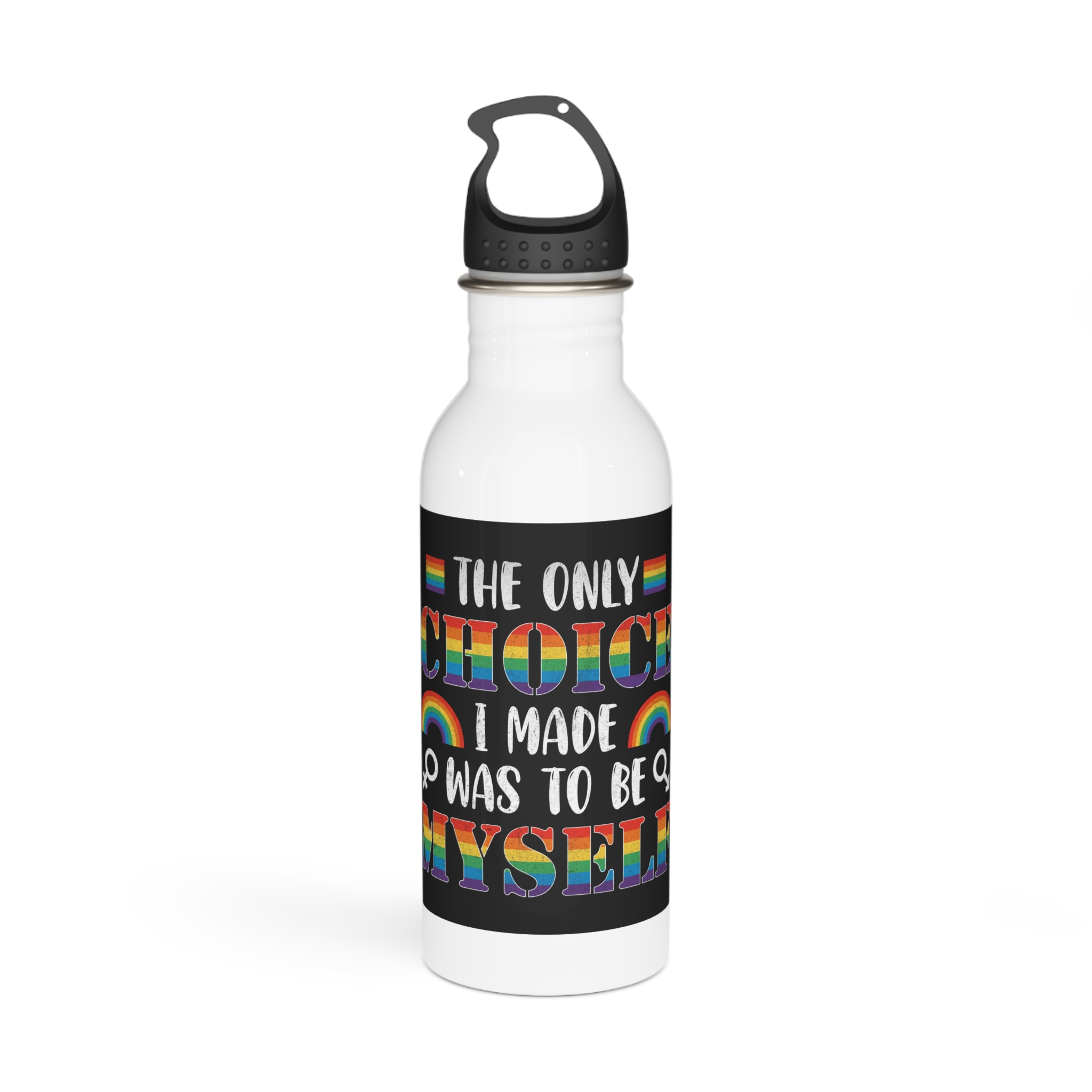 Pride Gay Rainbow Typography Vector Premium T Shirt Stainless Steel Water Bottle