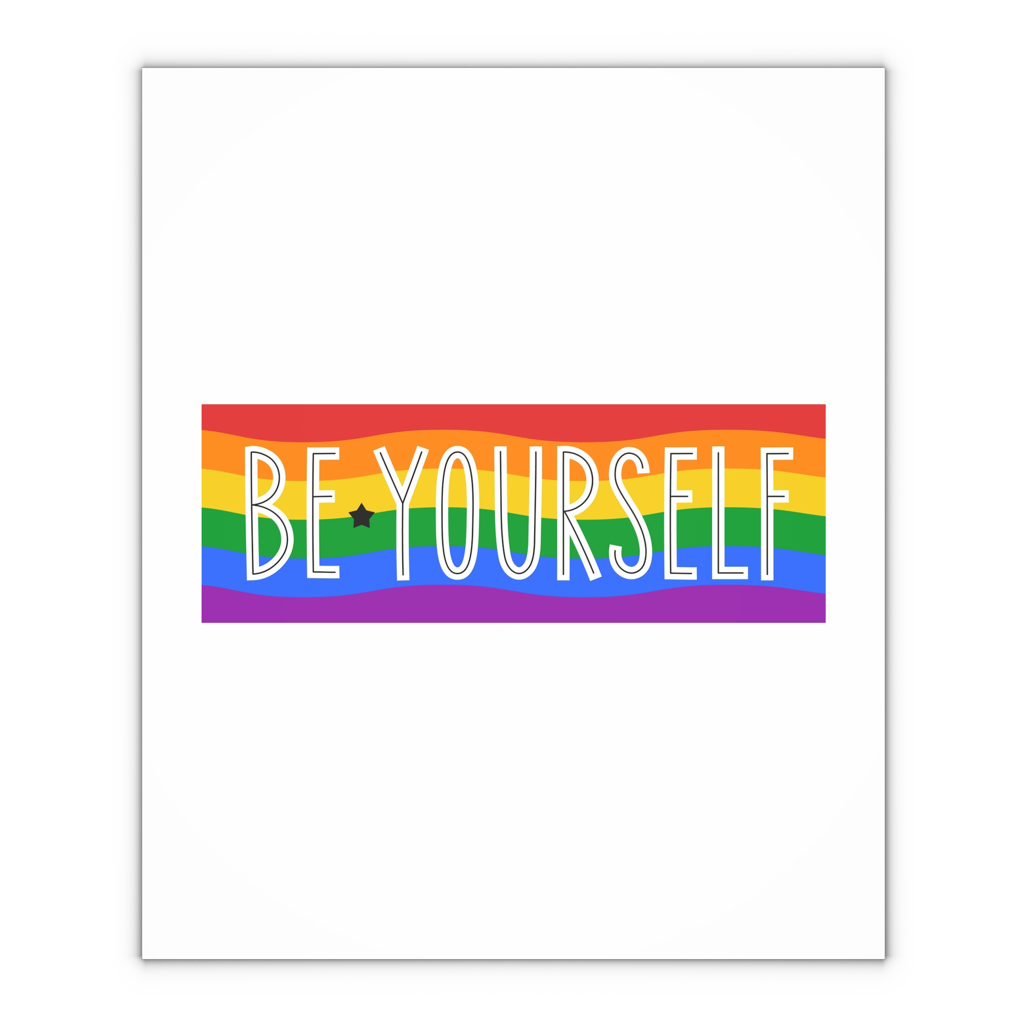 Be Yourself Phrase With Lgbtqia Flag Background Gift Wrapping Paper Sheets 1pc - Image 4